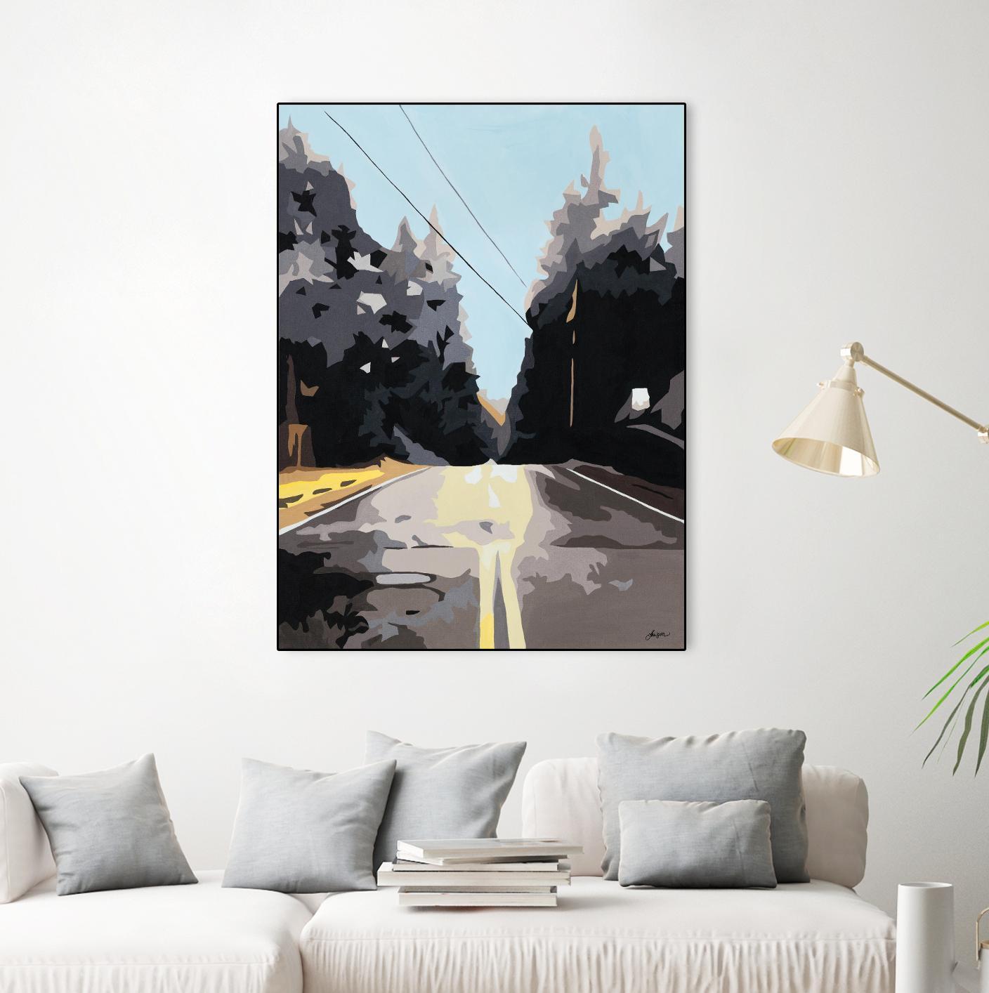 The Road Less Traveled by Beth Ann Lawson on GIANT ART - black scenic street