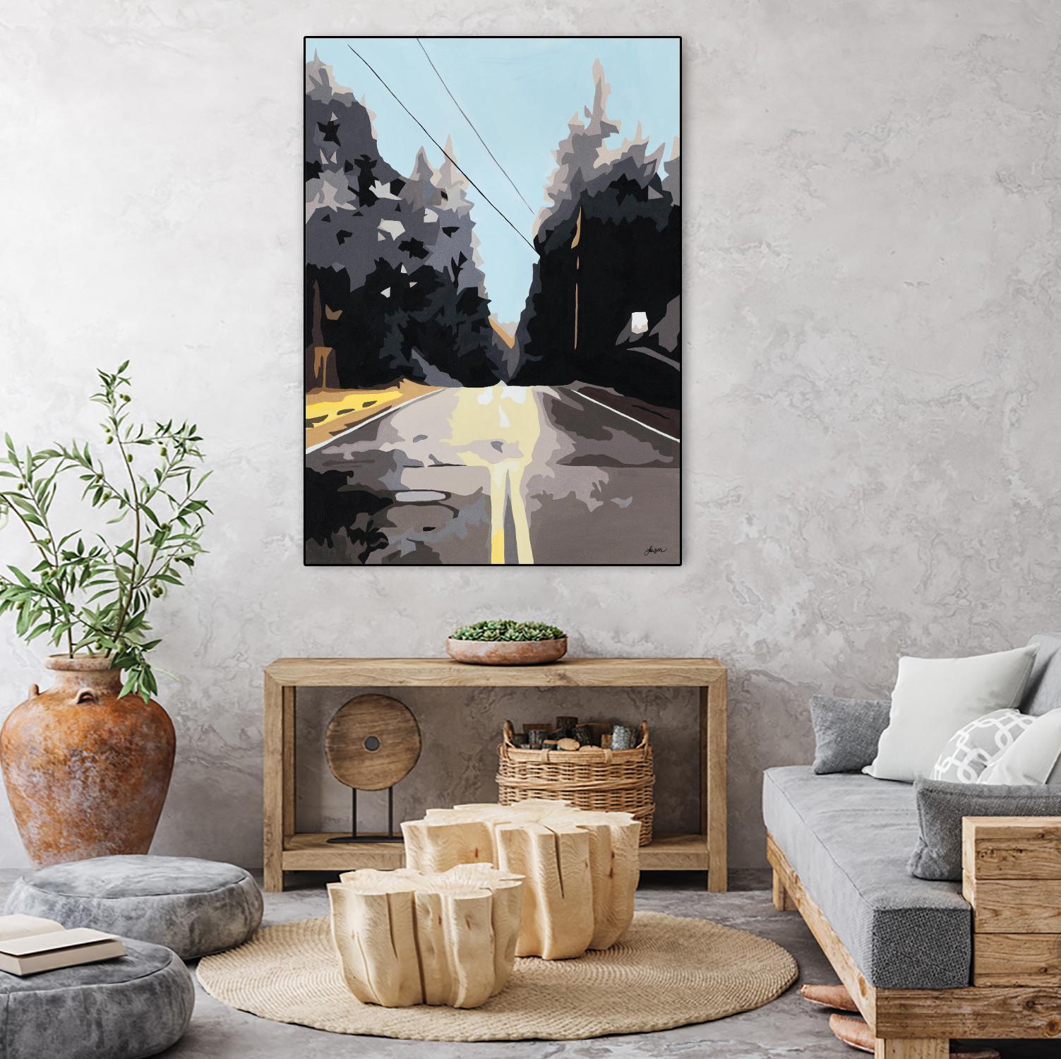 The Road Less Traveled by Beth Ann Lawson on GIANT ART - black scenic street