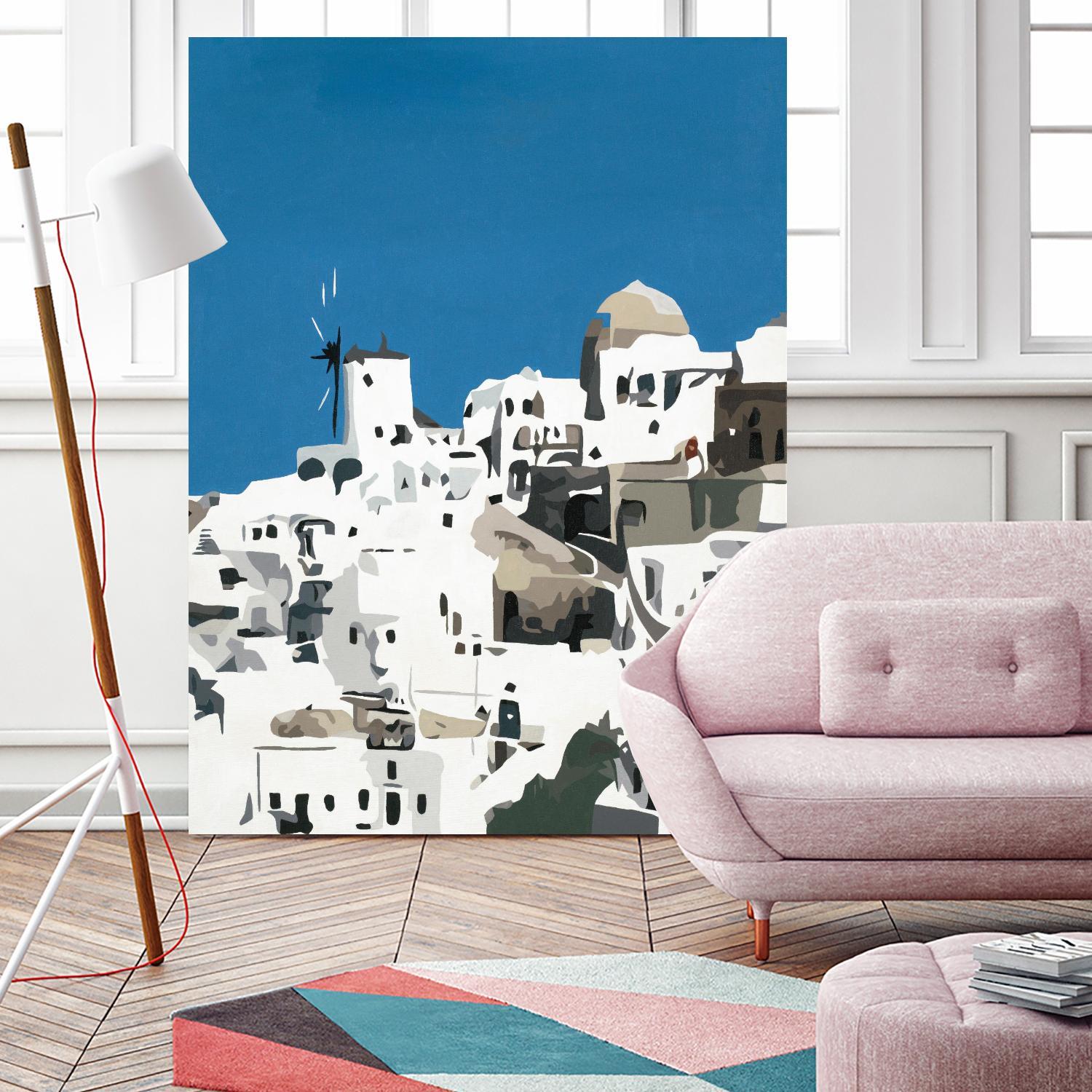 TILING AT WINDMILLS by Bethann Lawson on GIANT ART - blue and white coastal coastal