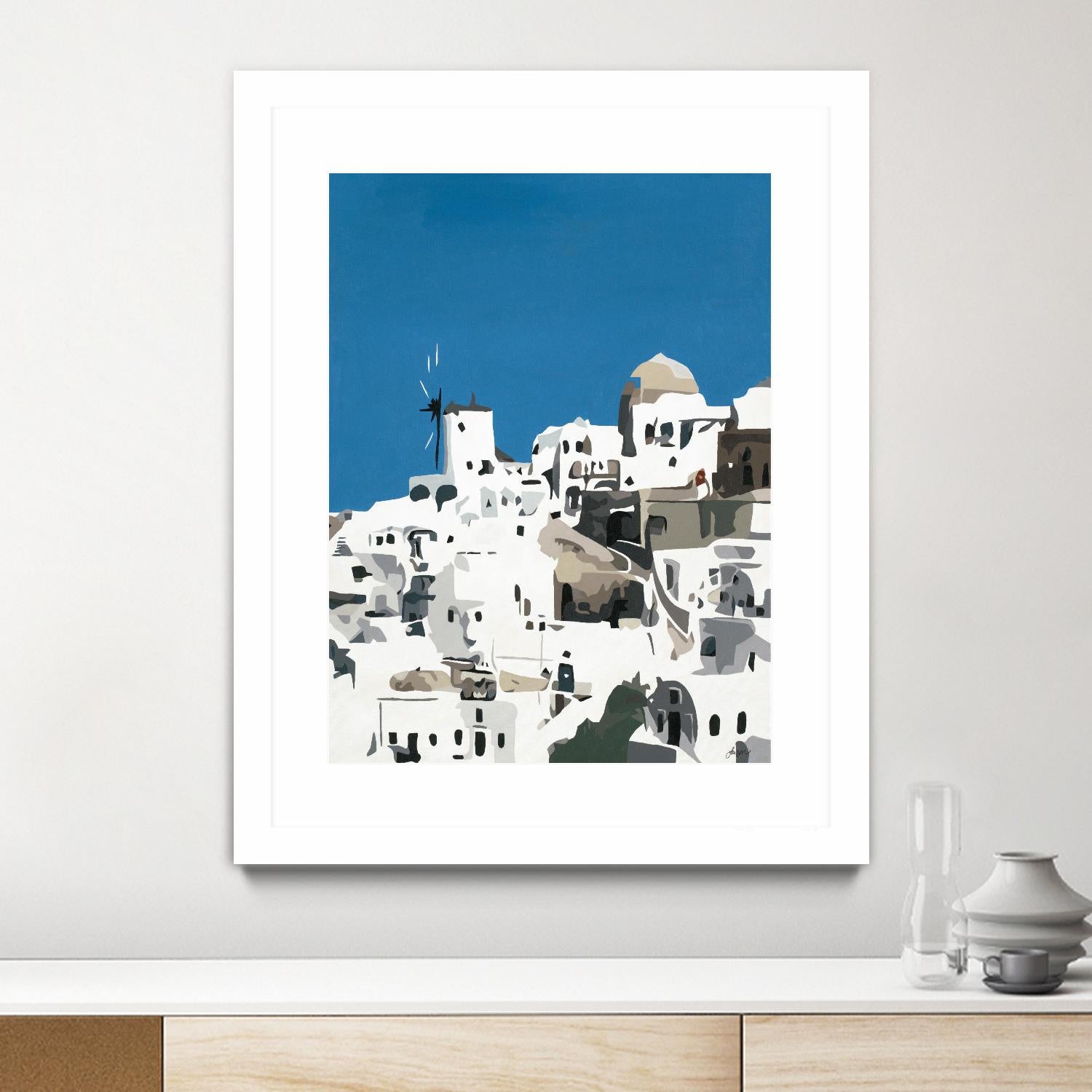 TILING AT WINDMILLS by Bethann Lawson on GIANT ART - blue and white coastal coastal