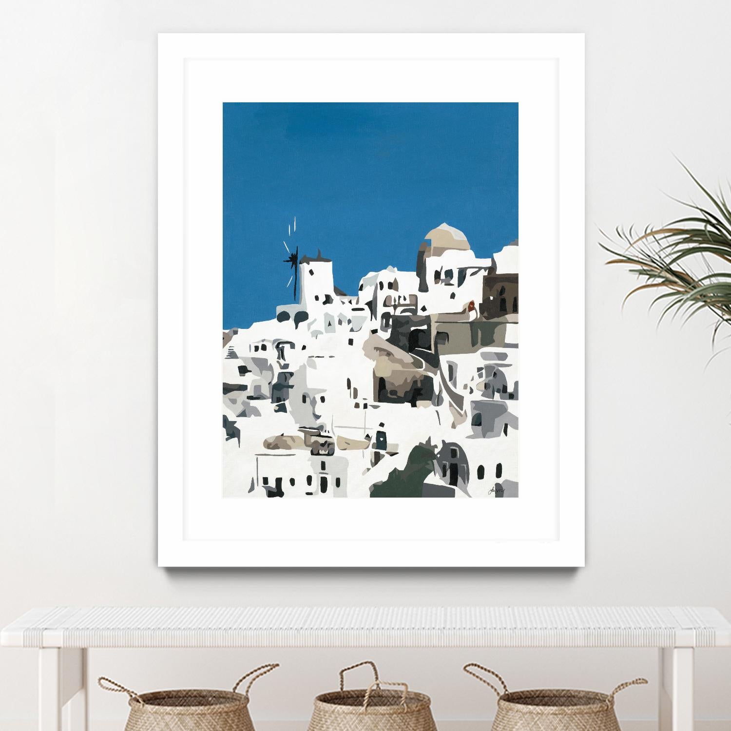 TILING AT WINDMILLS by Bethann Lawson on GIANT ART - blue and white coastal coastal