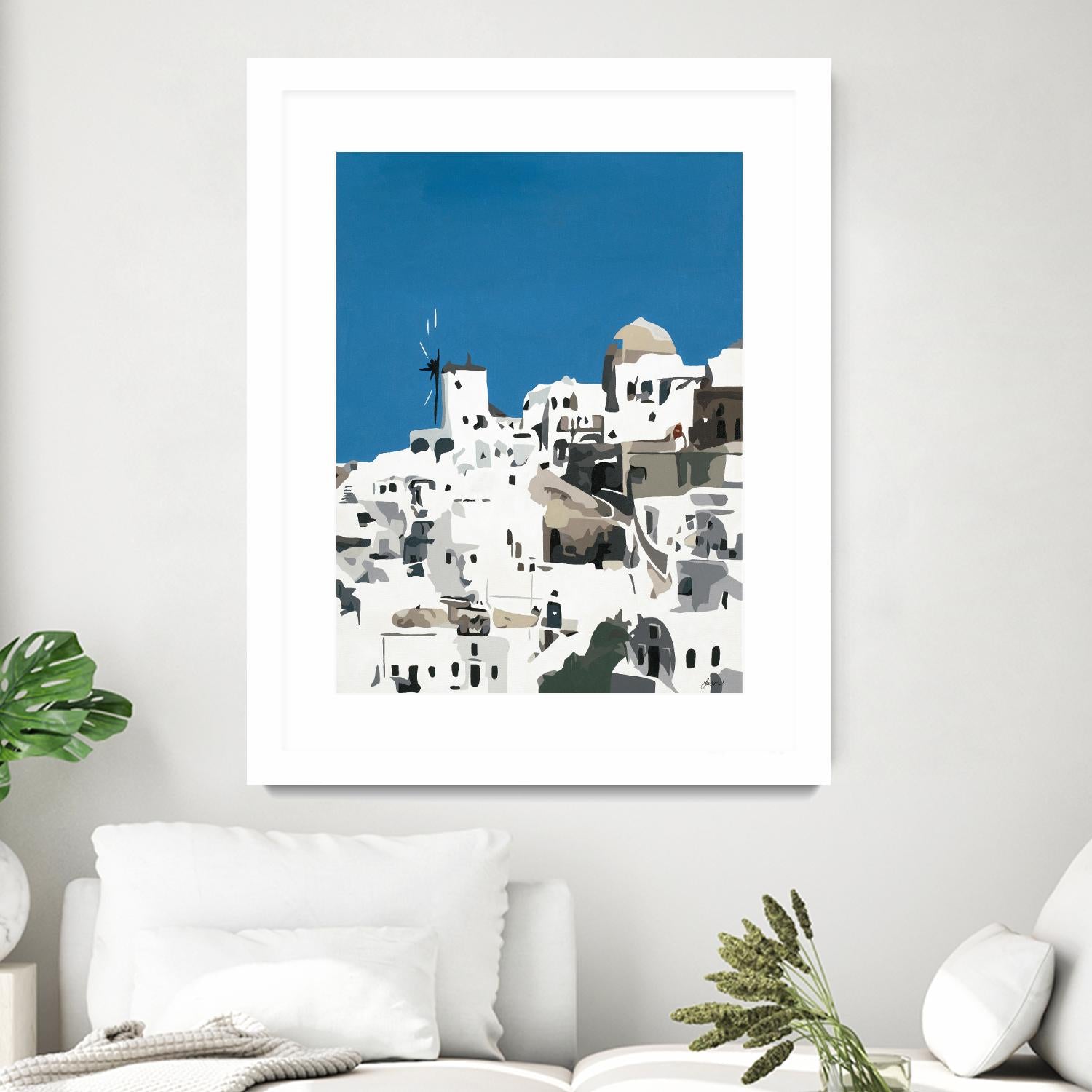 TILING AT WINDMILLS by Bethann Lawson on GIANT ART - blue and white coastal coastal