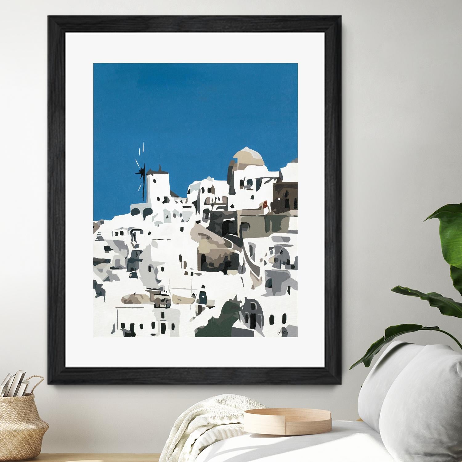 TILING AT WINDMILLS by Bethann Lawson on GIANT ART - blue and white coastal coastal