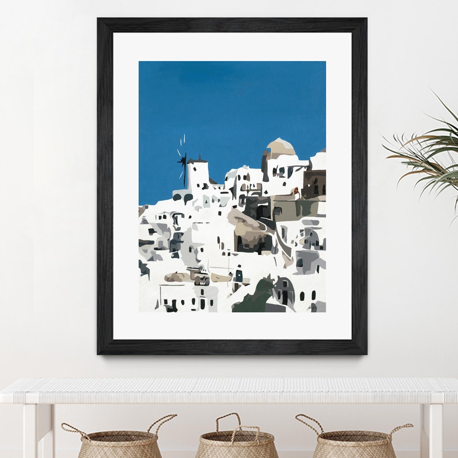 TILING AT WINDMILLS by Bethann Lawson on GIANT ART - blue and white coastal coastal