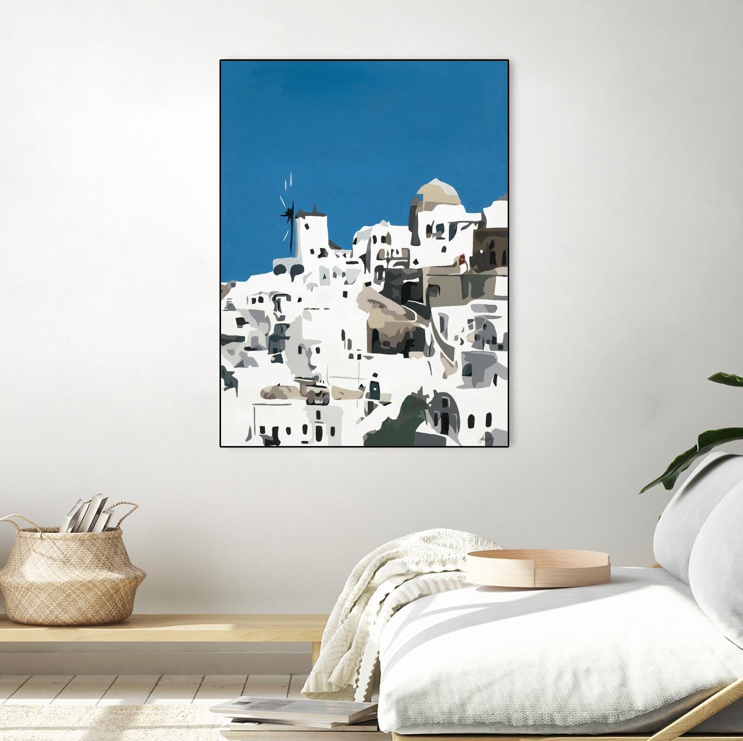 TILING AT WINDMILLS by Bethann Lawson on GIANT ART - blue and white coastal coastal