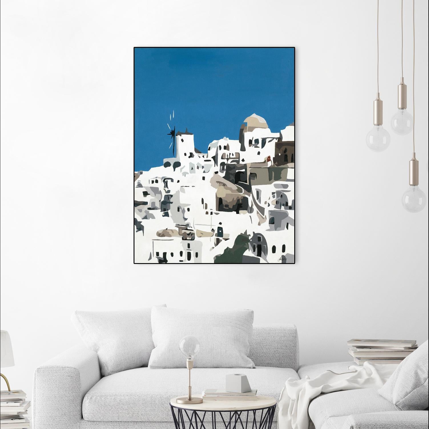 TILING AT WINDMILLS by Bethann Lawson on GIANT ART - blue and white coastal coastal