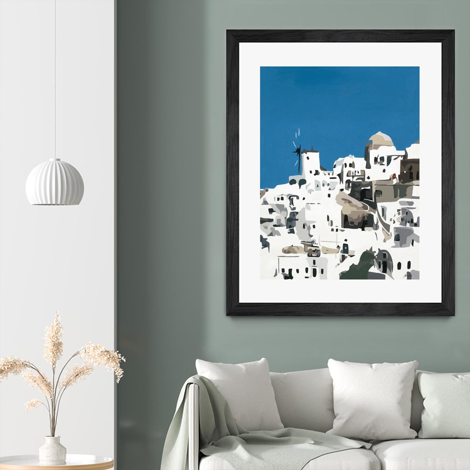 TILING AT WINDMILLS by Bethann Lawson on GIANT ART - blue and white coastal coastal