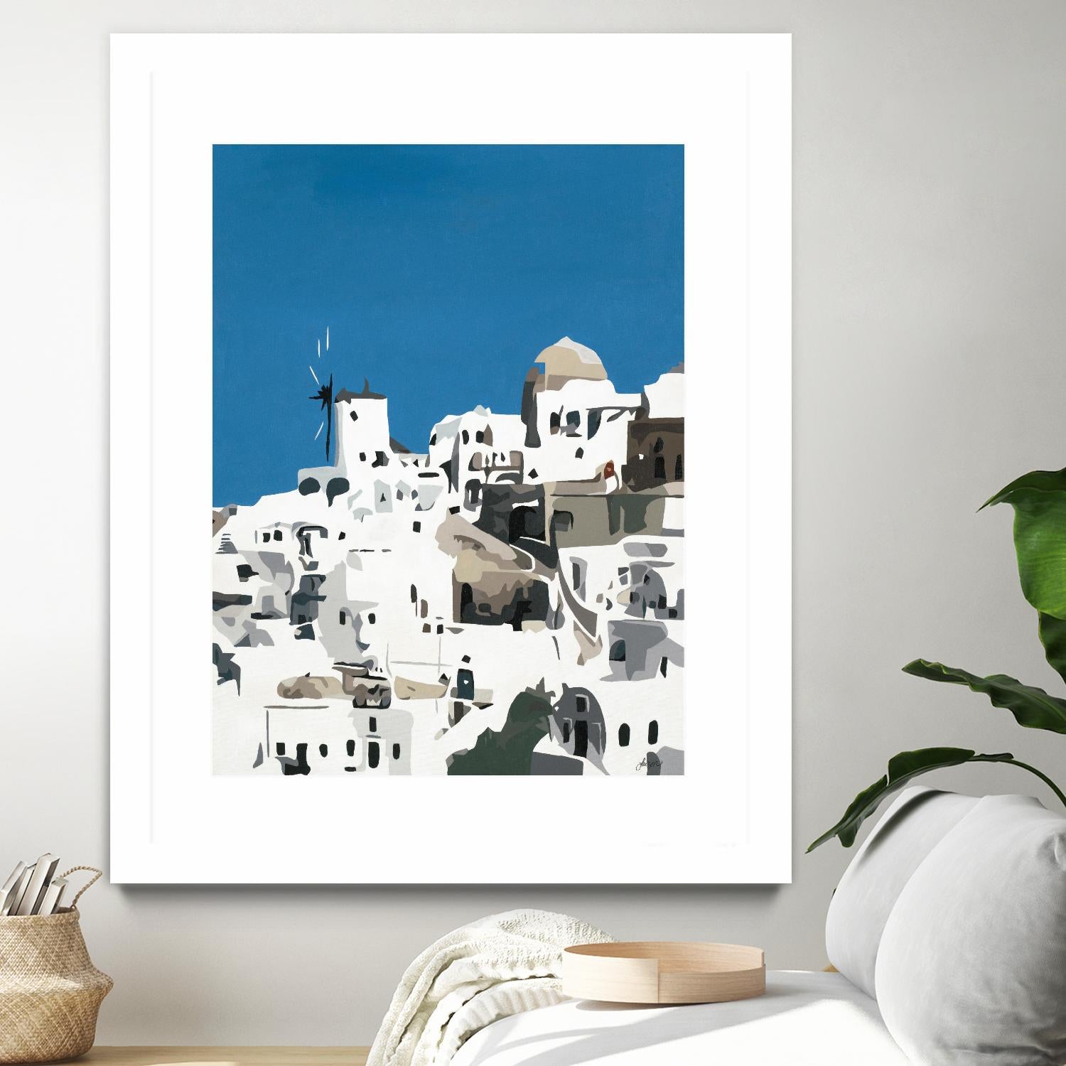 TILING AT WINDMILLS by Bethann Lawson on GIANT ART - blue and white coastal coastal