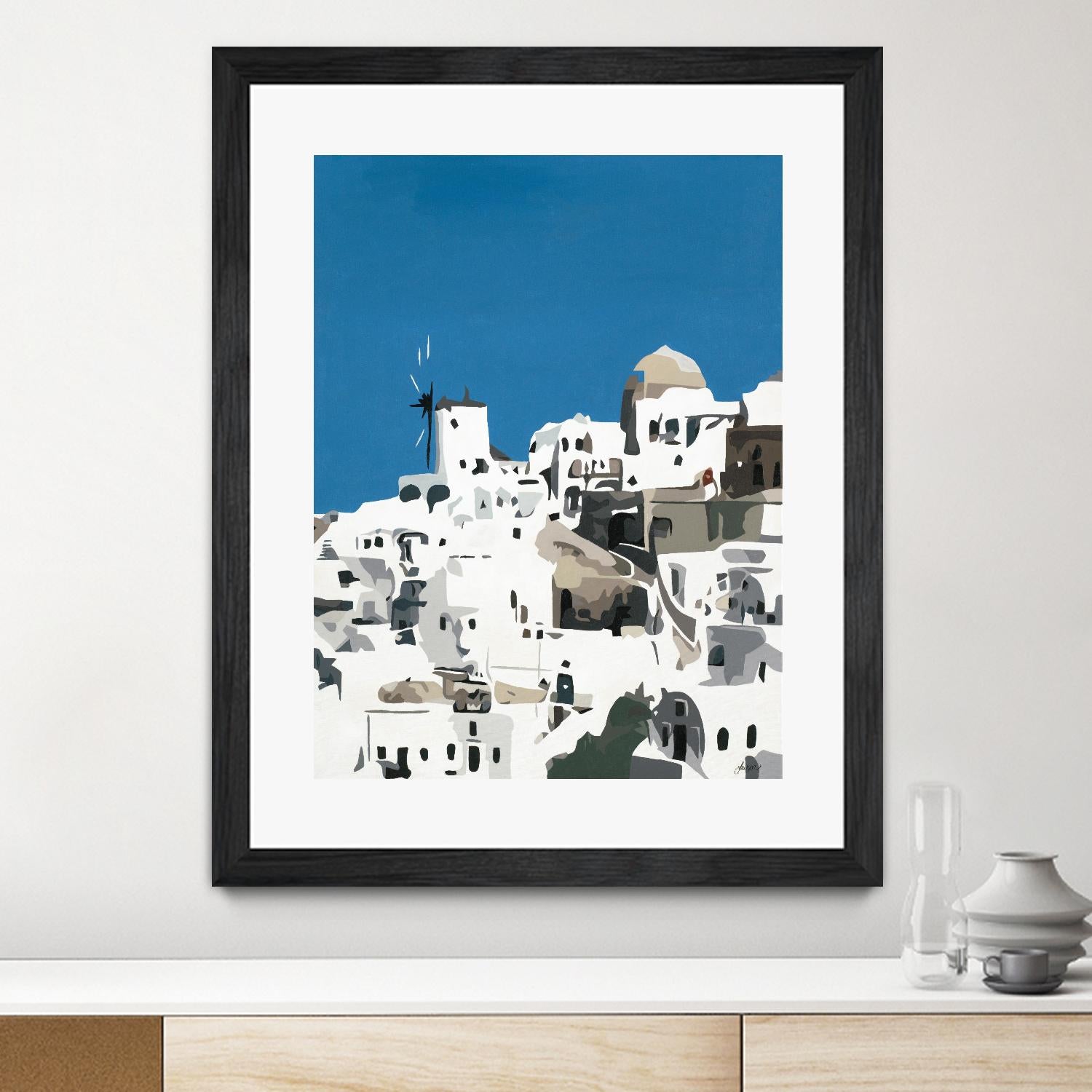 TILING AT WINDMILLS by Bethann Lawson on GIANT ART - blue and white coastal coastal