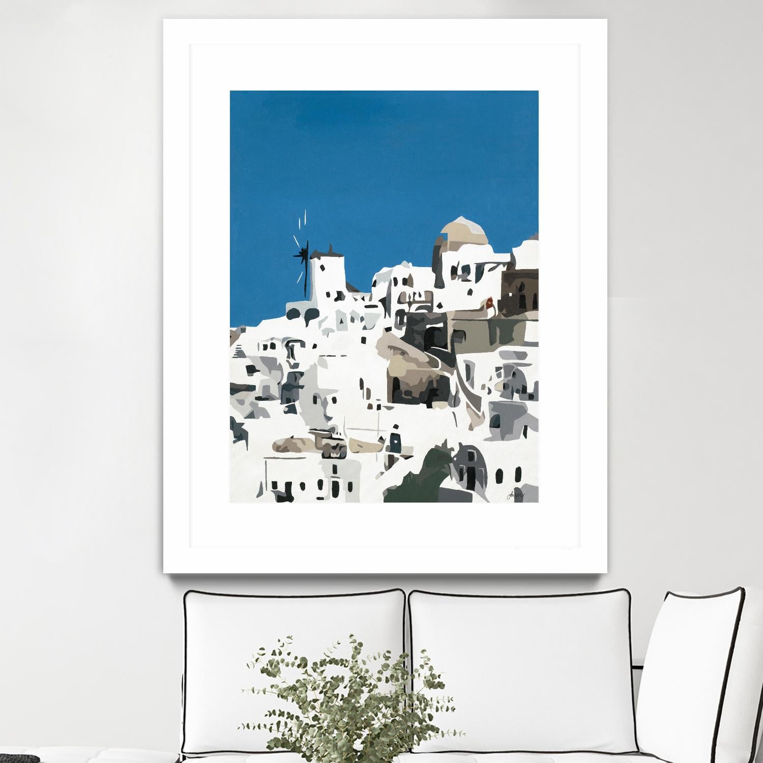 TILING AT WINDMILLS by Bethann Lawson on GIANT ART - blue and white coastal coastal