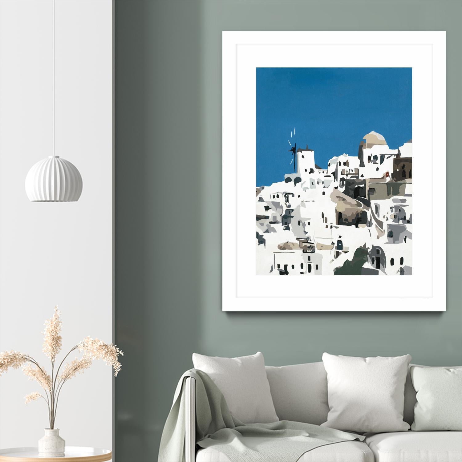 TILING AT WINDMILLS by Bethann Lawson on GIANT ART - blue and white coastal coastal