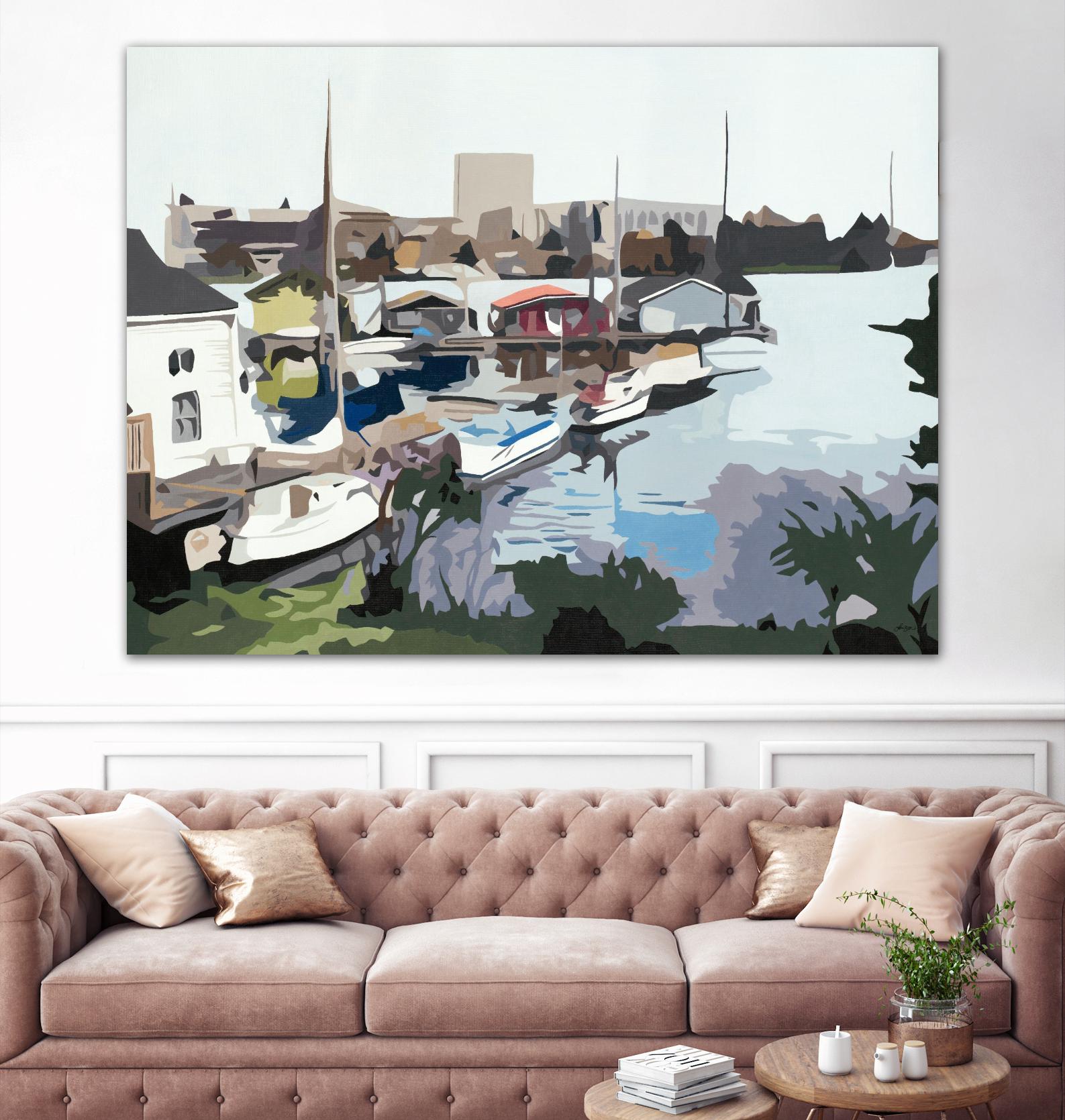 TUESDAY AFTERNOON ON PORTAGE BAY by Bethann Lawson on GIANT ART - blue coastal waterway