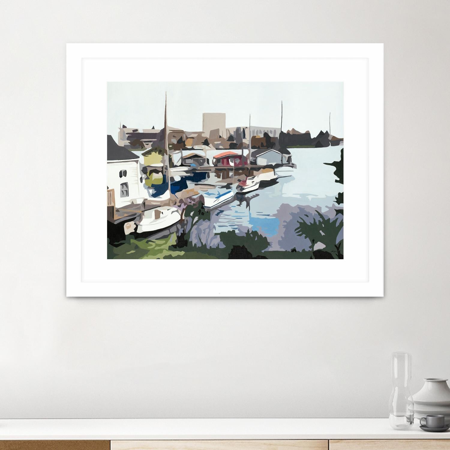 TUESDAY AFTERNOON ON PORTAGE BAY by Bethann Lawson on GIANT ART - blue coastal waterway