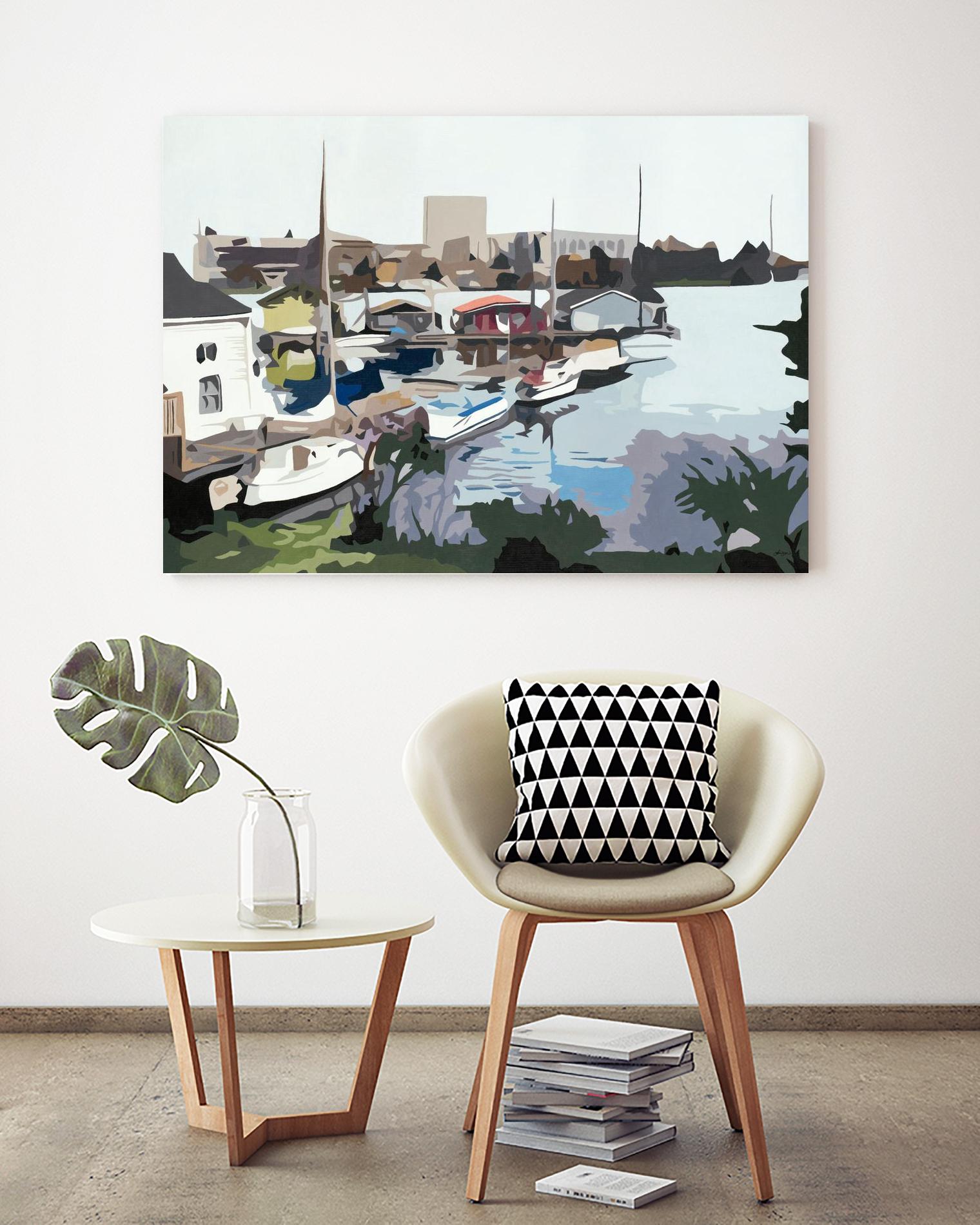 TUESDAY AFTERNOON ON PORTAGE BAY by Bethann Lawson on GIANT ART - blue coastal waterway