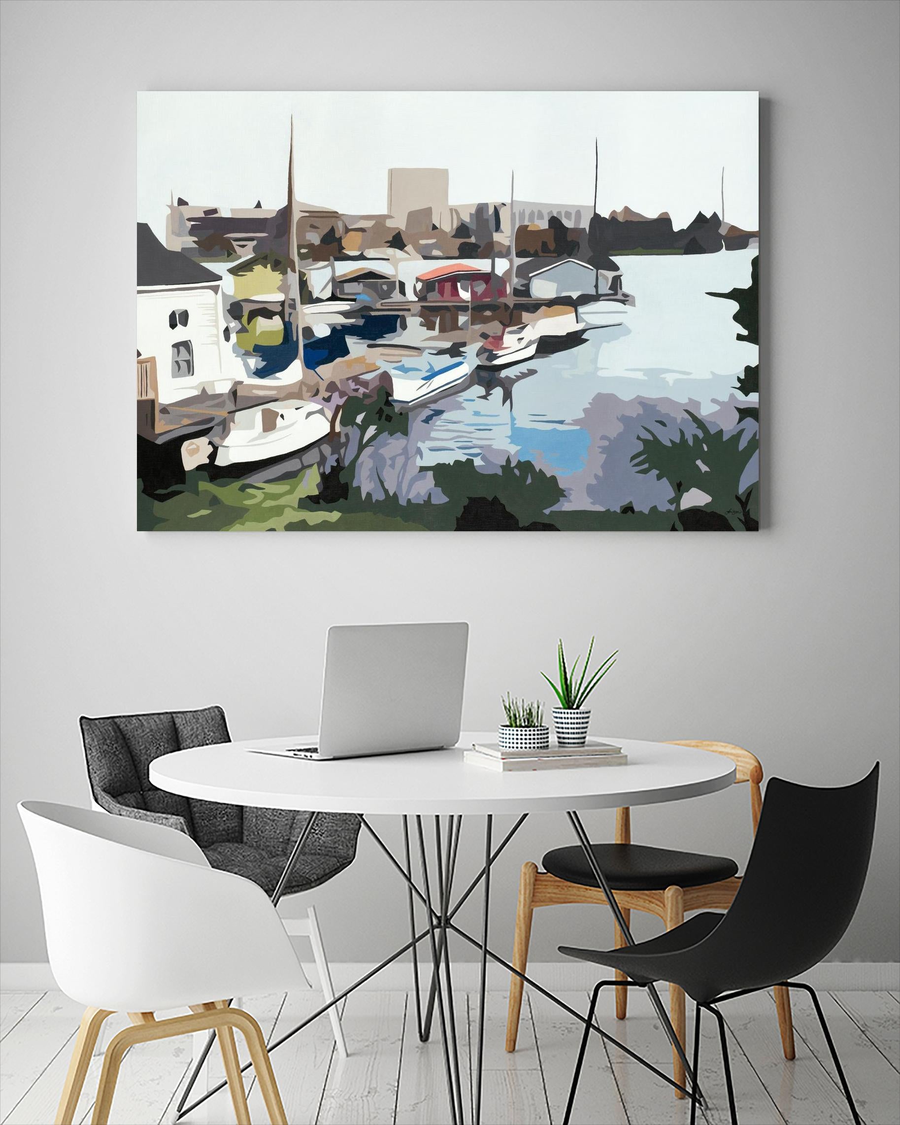 TUESDAY AFTERNOON ON PORTAGE BAY by Bethann Lawson on GIANT ART - blue coastal waterway