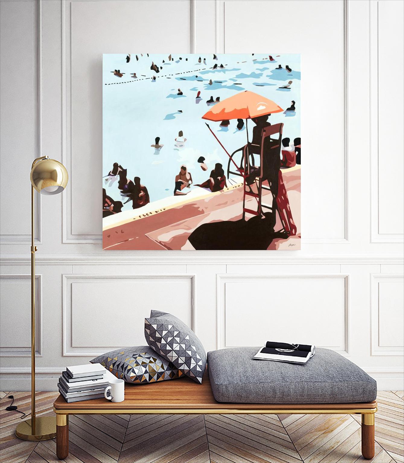 IT'S ALL GOING JUST SWIMMINGLY by Bethann Lawson on GIANT ART - blue coastal social