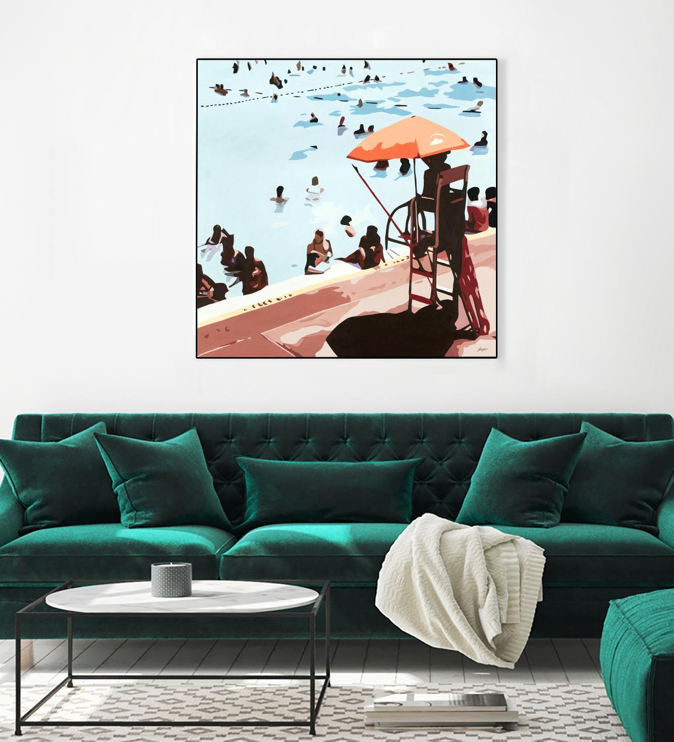 IT'S ALL GOING JUST SWIMMINGLY by Bethann Lawson on GIANT ART - blue coastal social