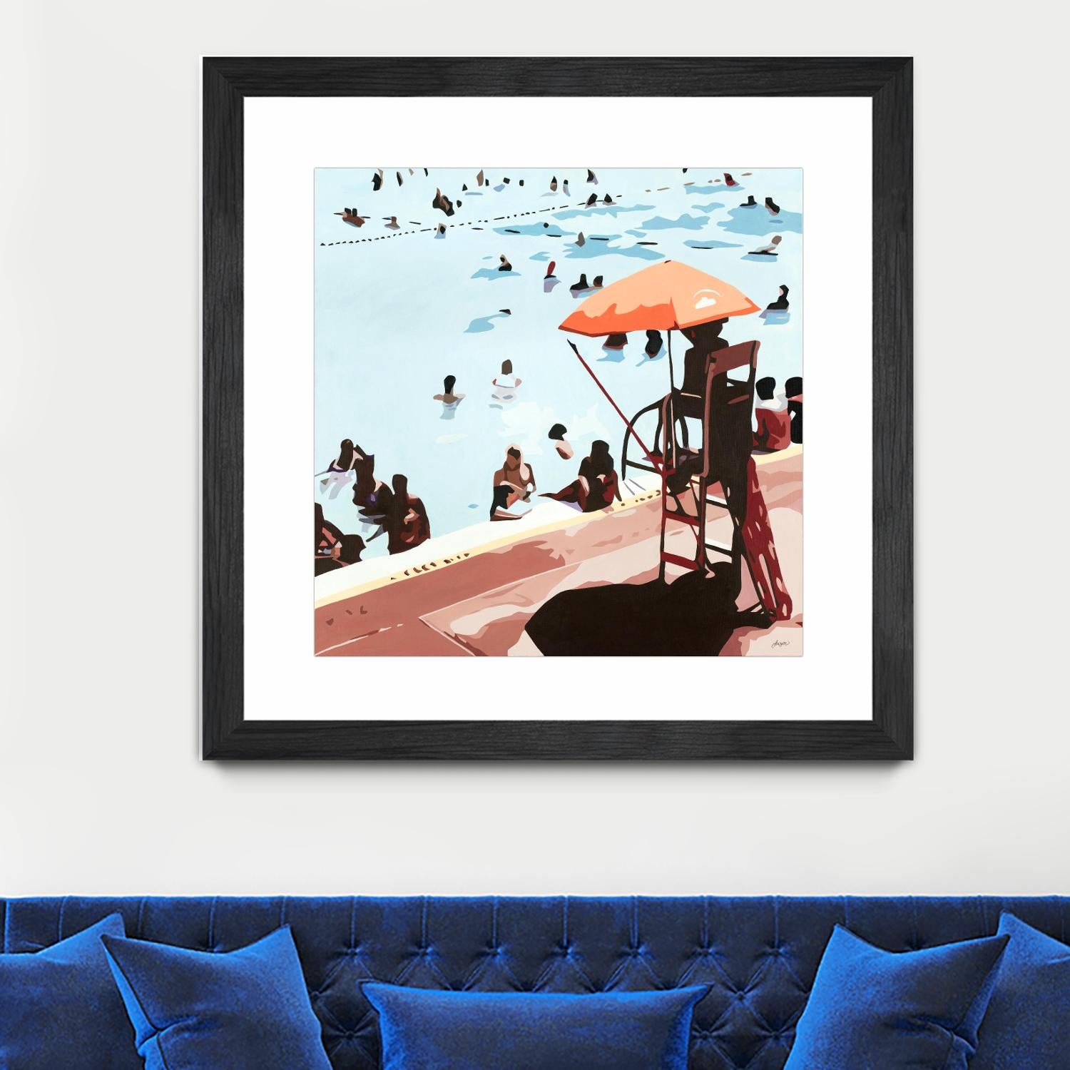 IT'S ALL GOING JUST SWIMMINGLY by Bethann Lawson on GIANT ART - blue coastal social