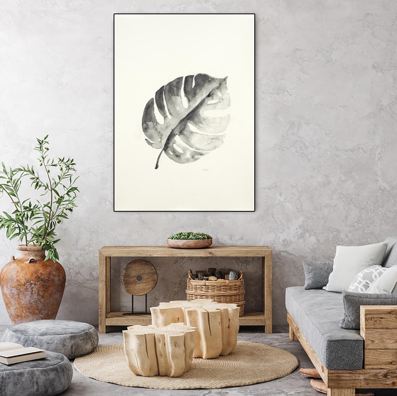 Black & White Palm I by Patti Mann on GIANT ART - grey botany