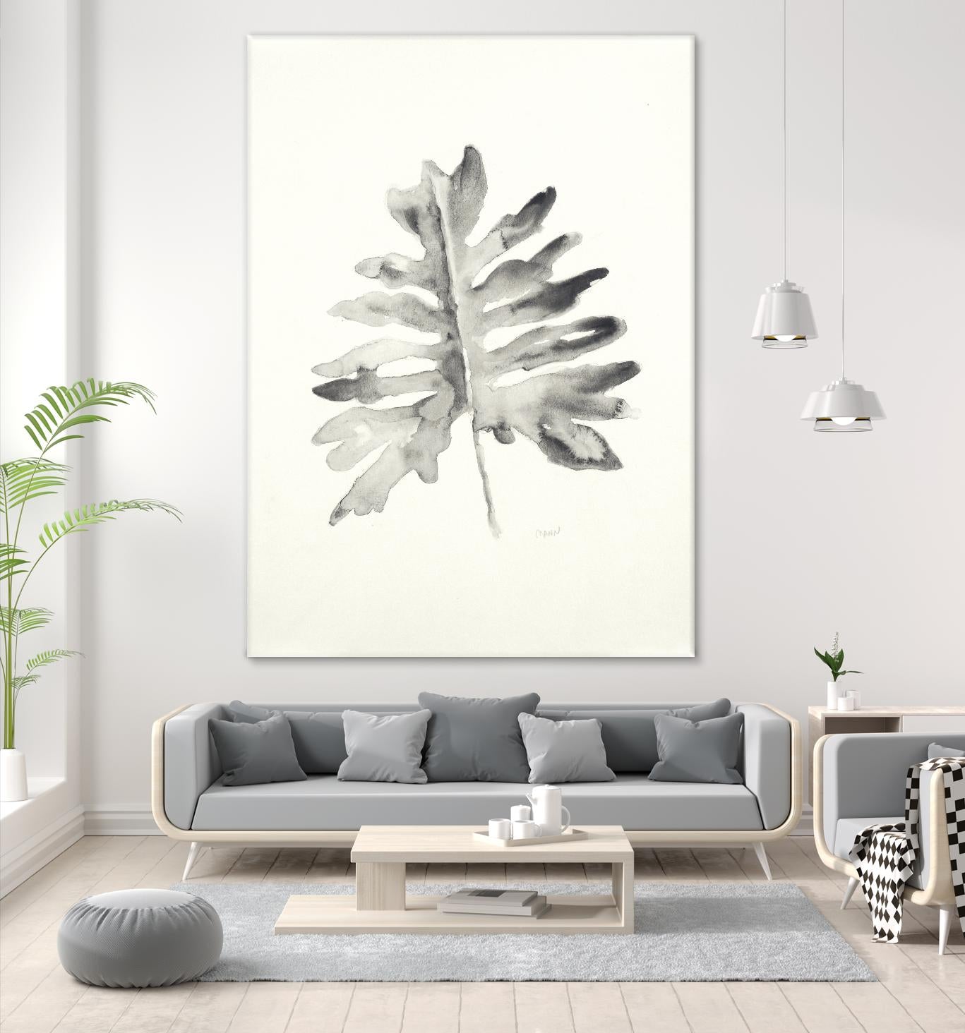 Black & White Palm II by Patti Mann on GIANT ART - grey botany