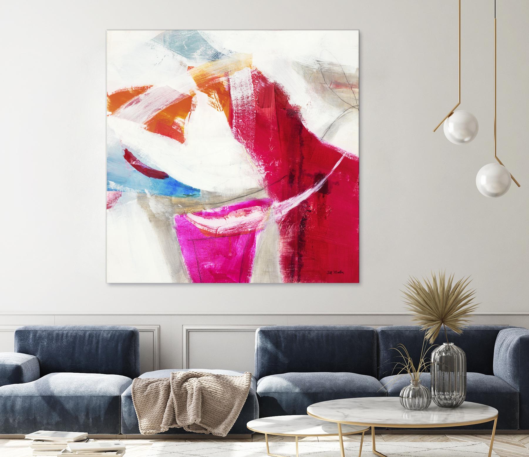 Slow Red Drift V3 by Jill Martin on GIANT ART - pinks abstract