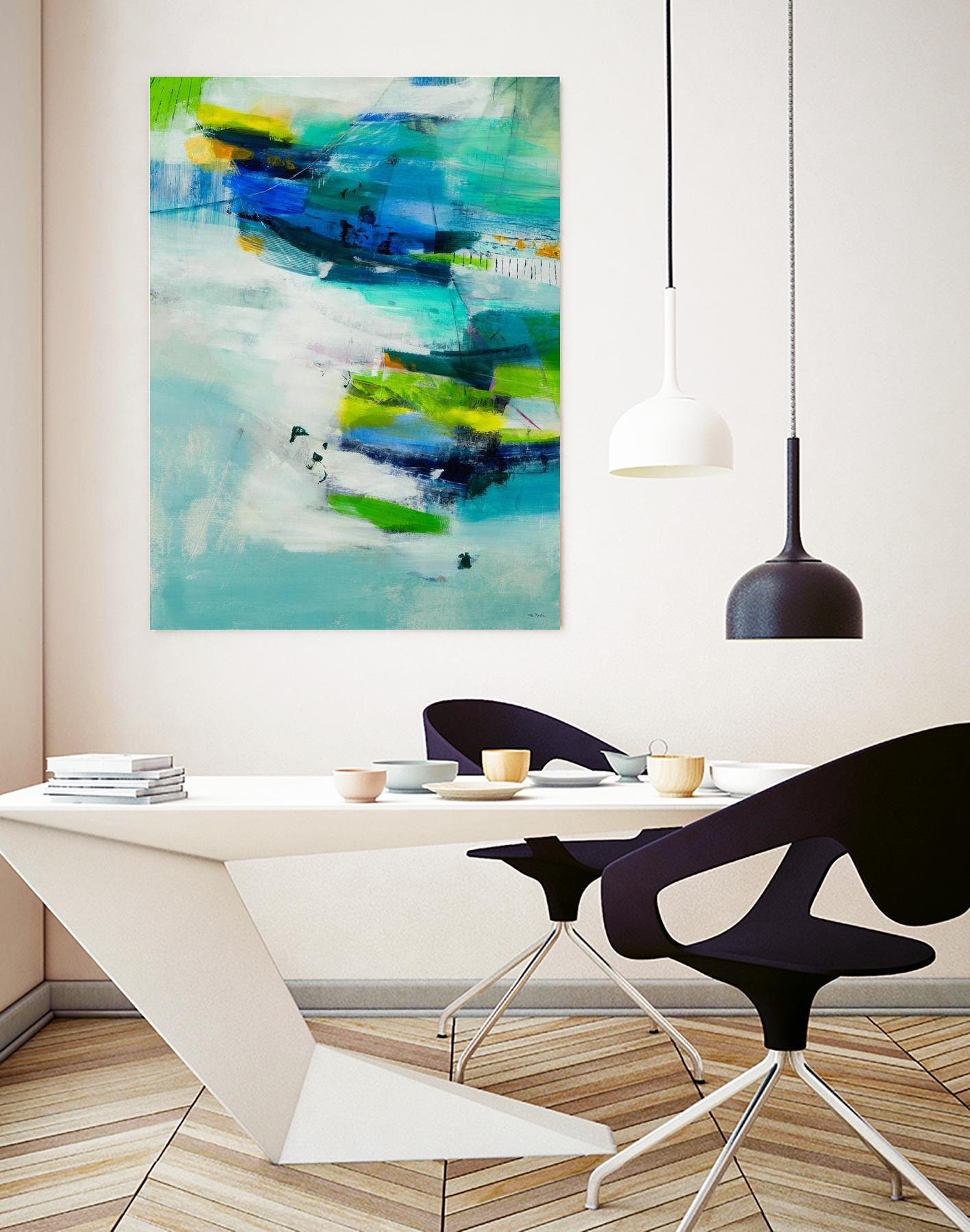 Moving Quickly by Jill Martin on GIANT ART - blues abstract blue