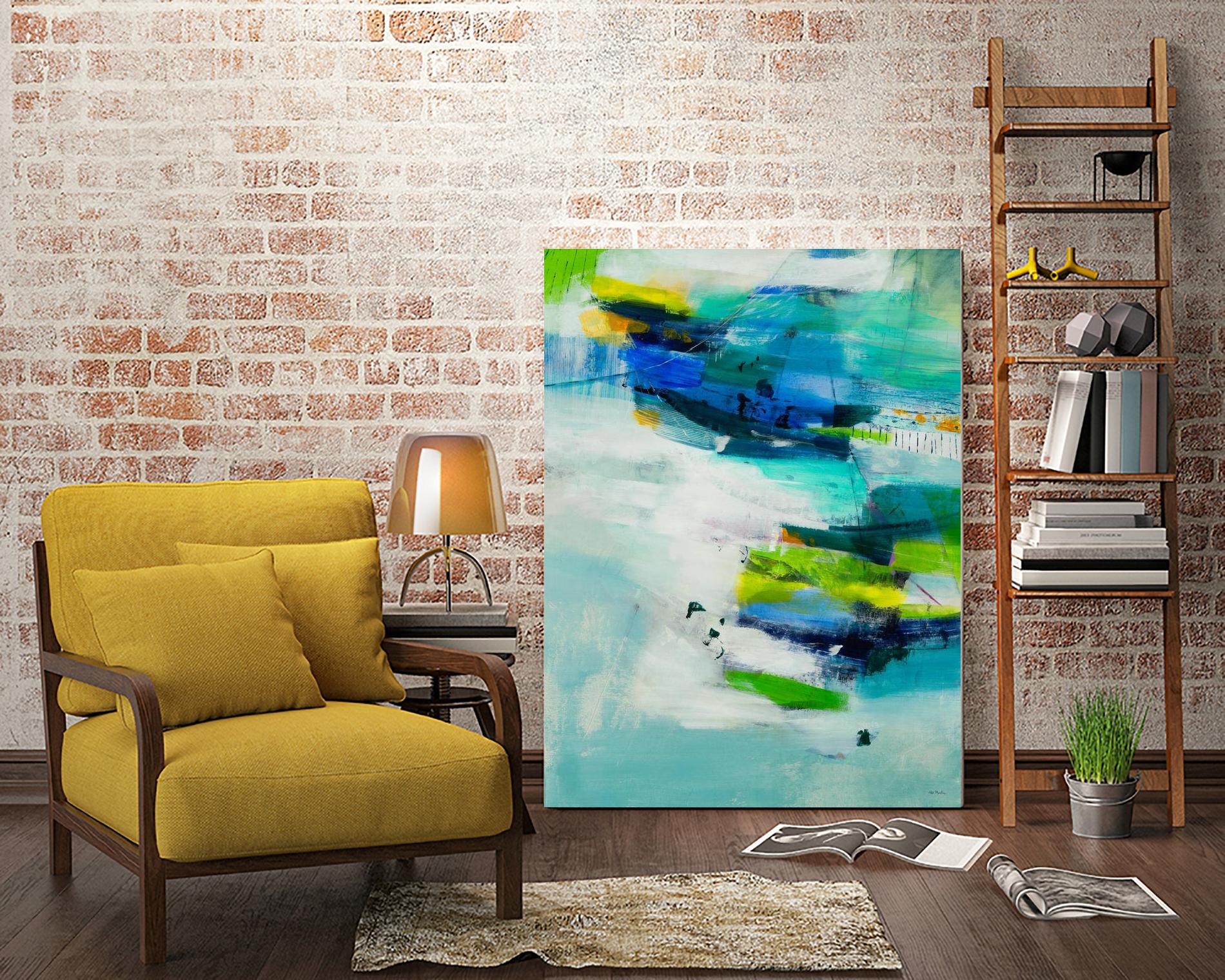 Moving Quickly by Jill Martin on GIANT ART - blues abstract blue