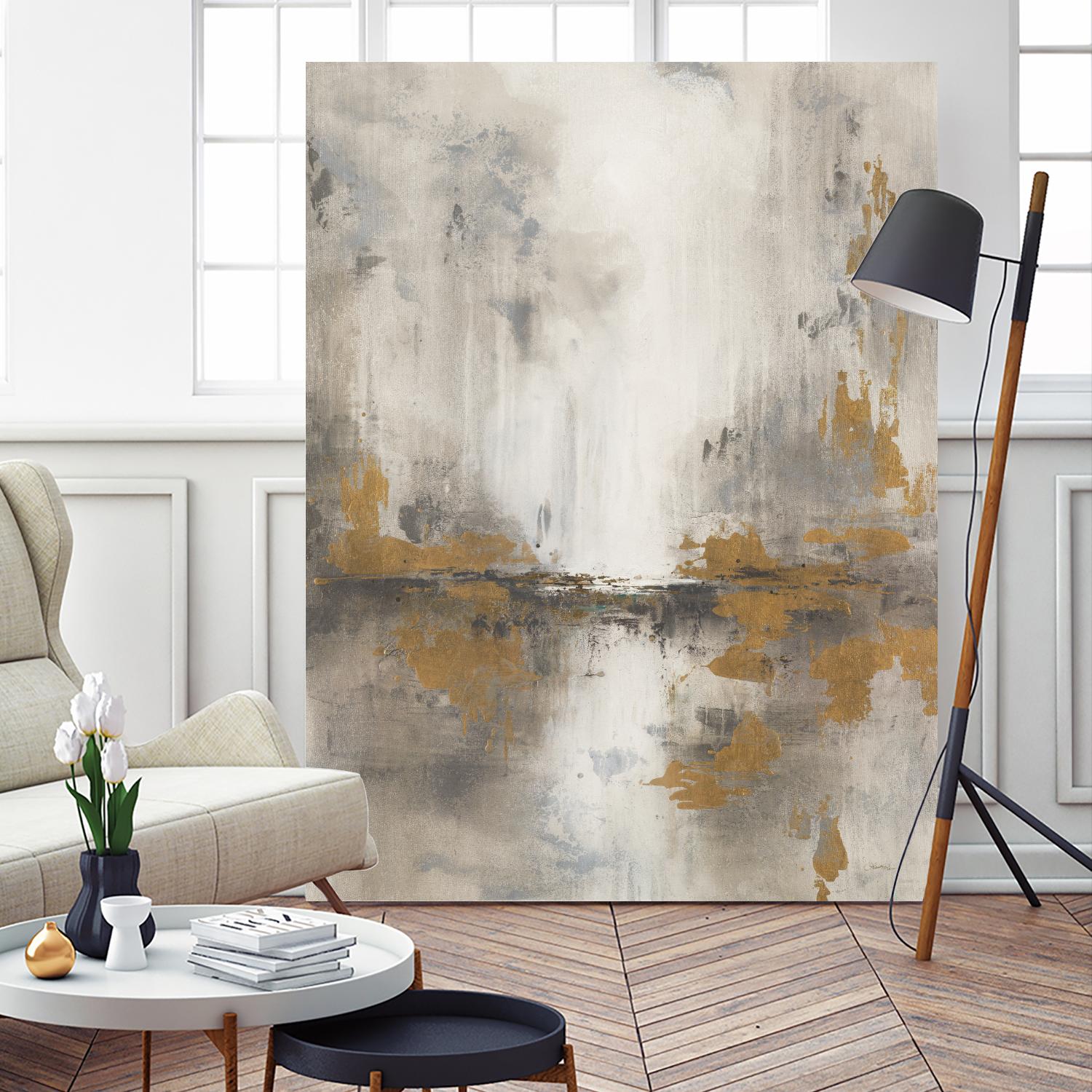 Misty Morning Light by Leah Rei on GIANT ART - grays, metallic abstract