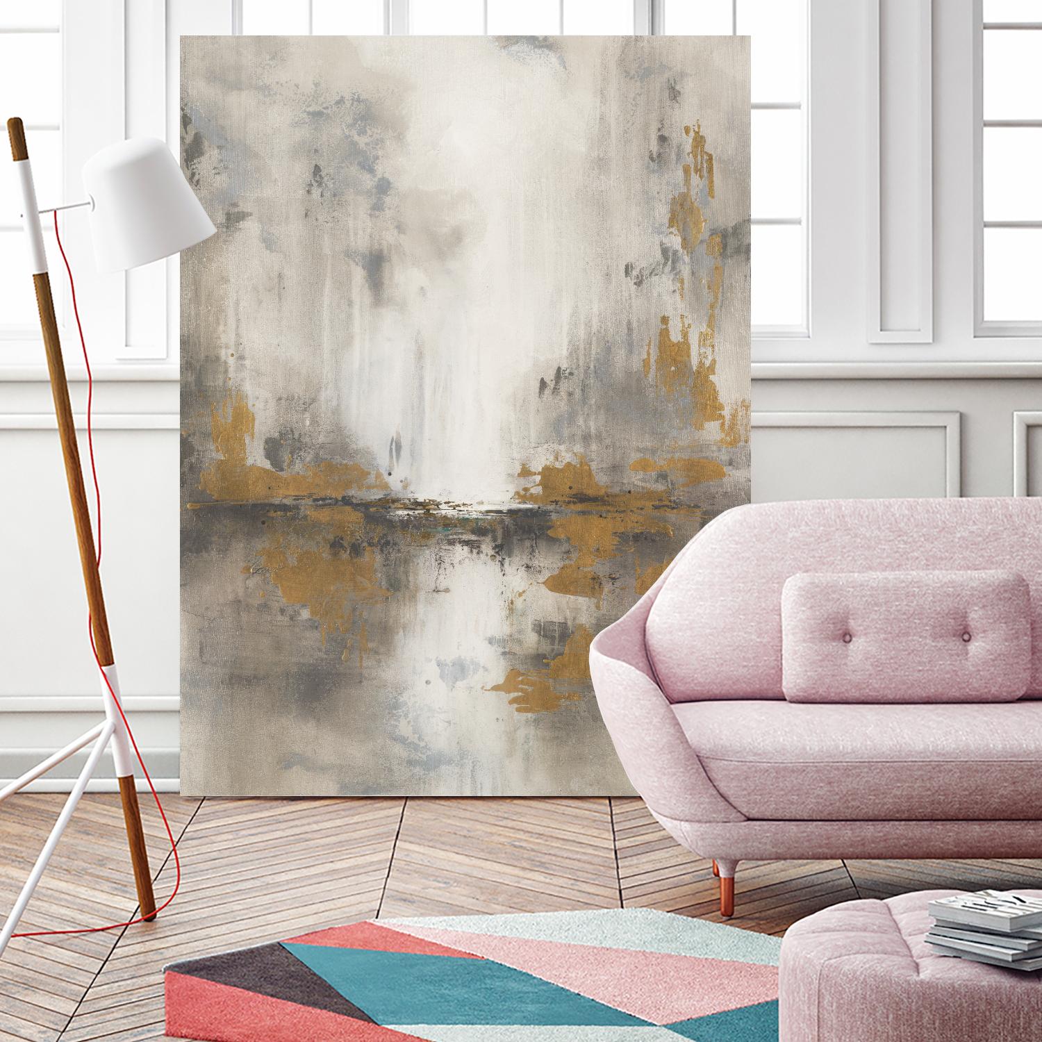 Misty Morning Light by Leah Rei on GIANT ART - grays, metallic abstract
