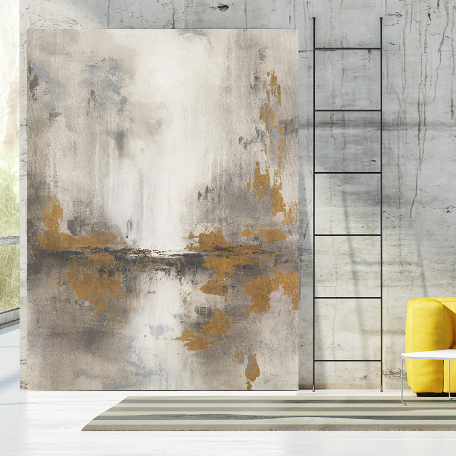 Misty Morning Light by Leah Rei on GIANT ART - grays, metallic abstract