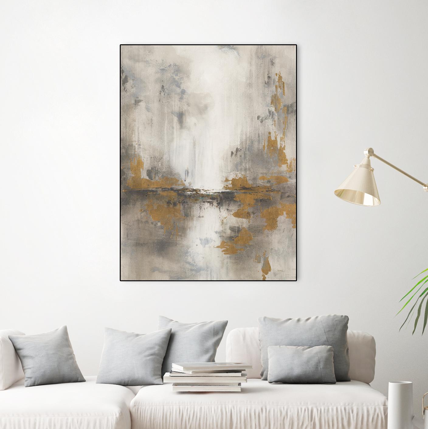 Misty Morning Light by Leah Rei on GIANT ART - grays, metallic abstract