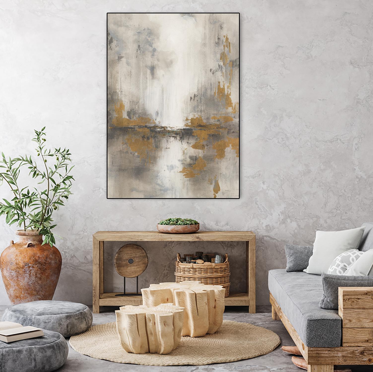 Misty Morning Light by Leah Rei on GIANT ART - grays, metallic abstract