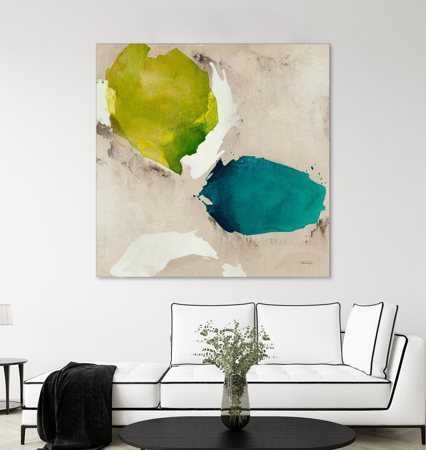 Connected I by Leah Rei on GIANT ART - greens abstract green