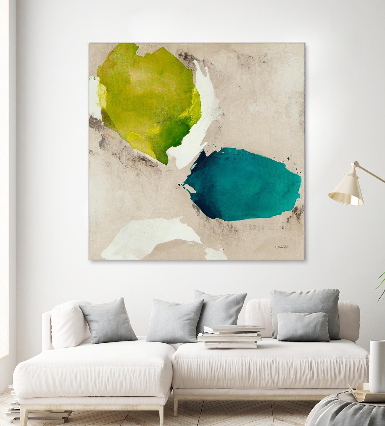 Connected I by Leah Rei on GIANT ART - greens abstract green