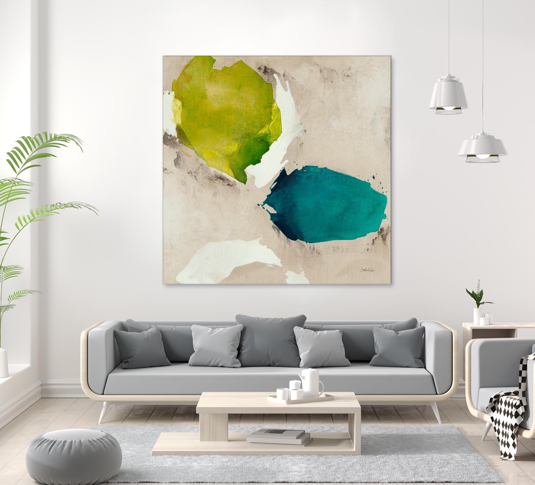 Connected I by Leah Rei on GIANT ART - greens abstract green