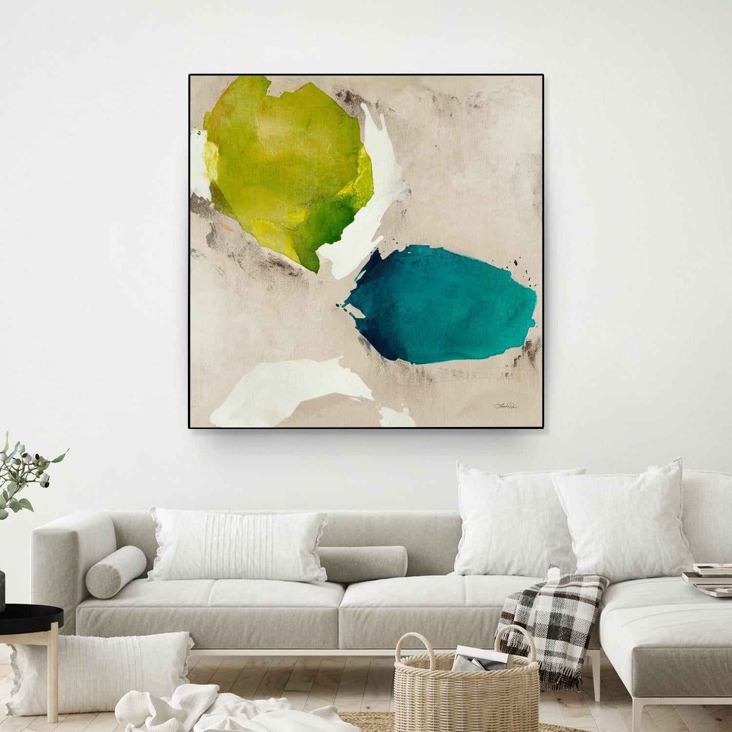 Connected I by Leah Rei on GIANT ART - greens abstract green