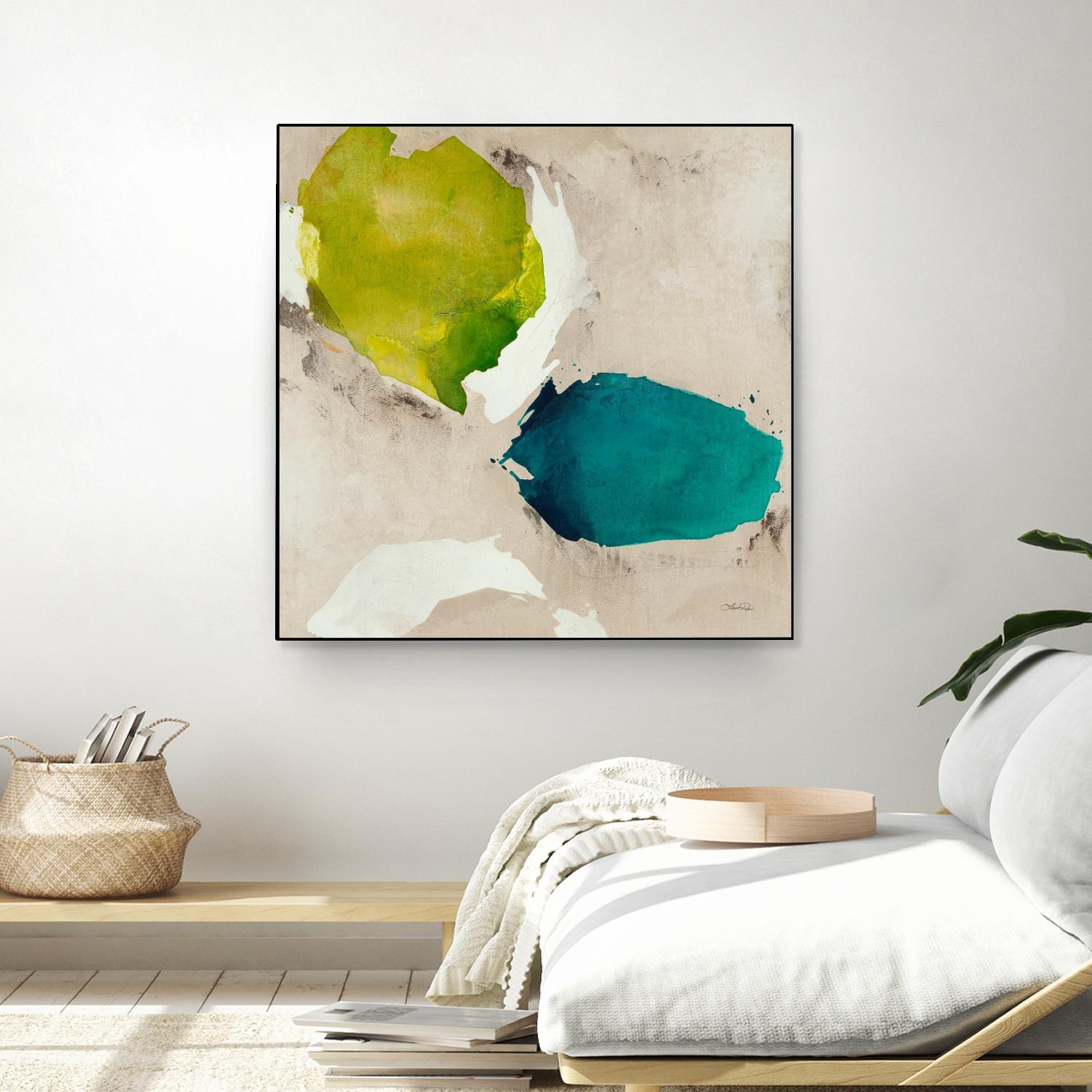 Connected I by Leah Rei on GIANT ART - greens abstract green