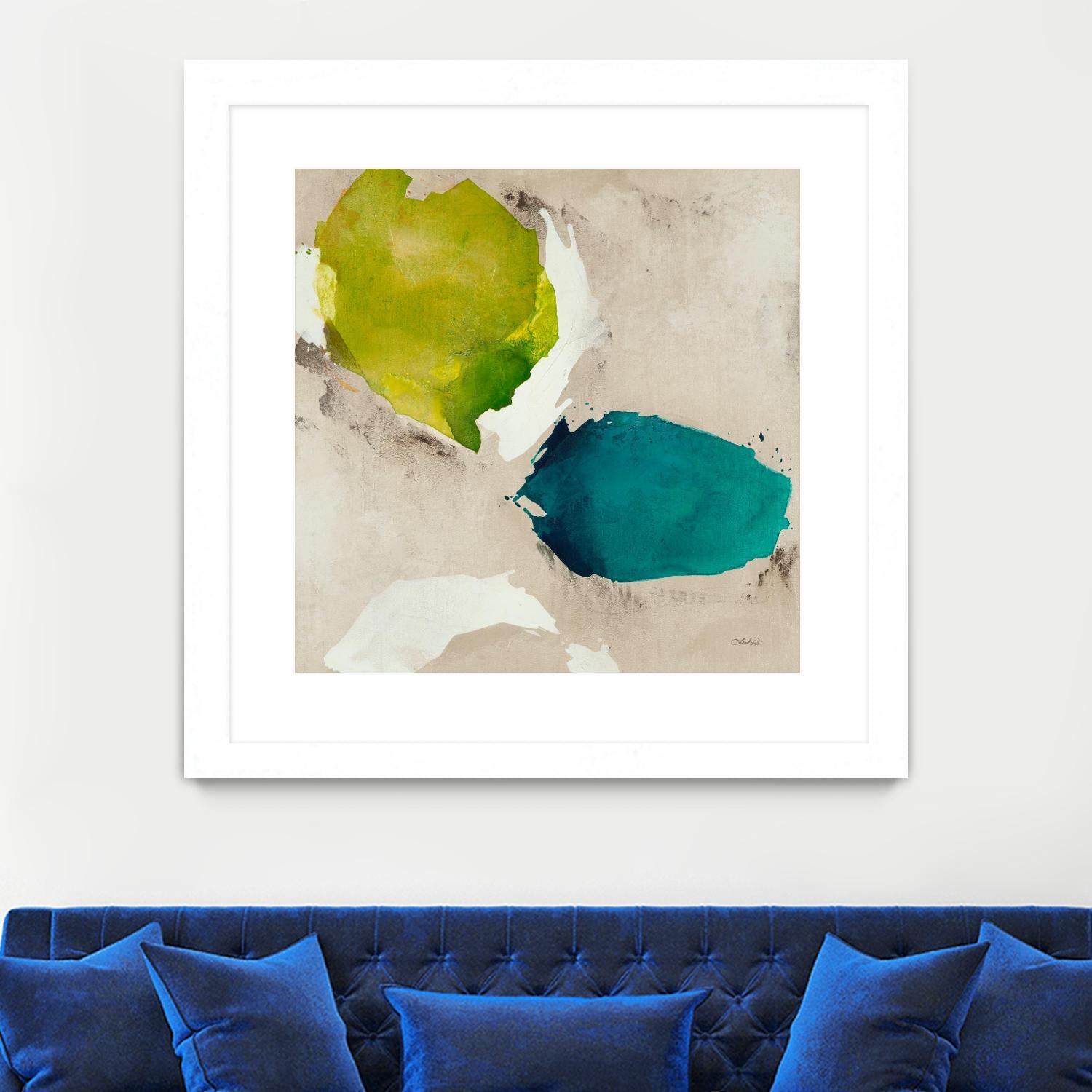 Connected I by Leah Rei on GIANT ART - greens abstract green