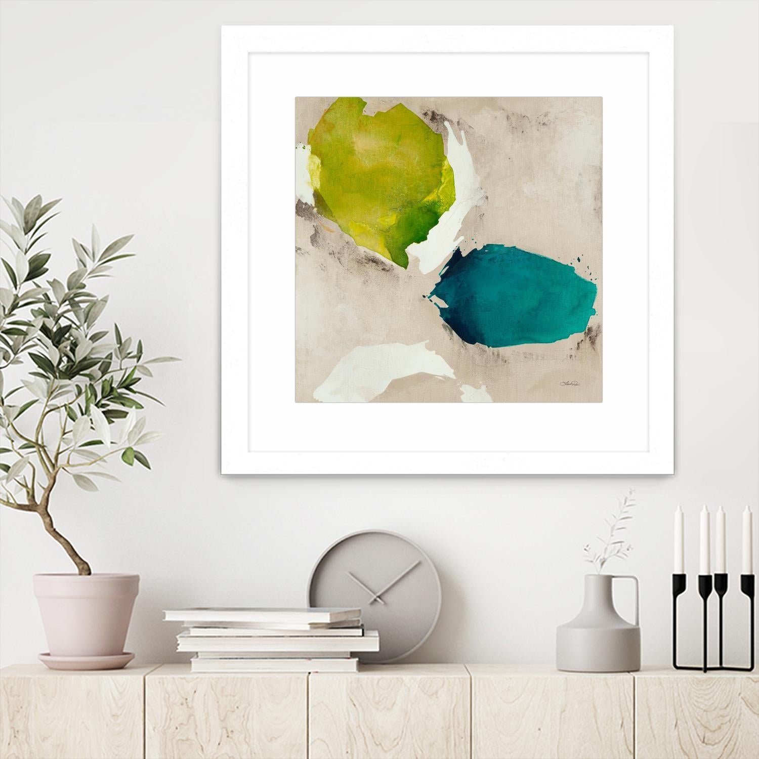 Connected I by Leah Rei on GIANT ART - greens abstract green