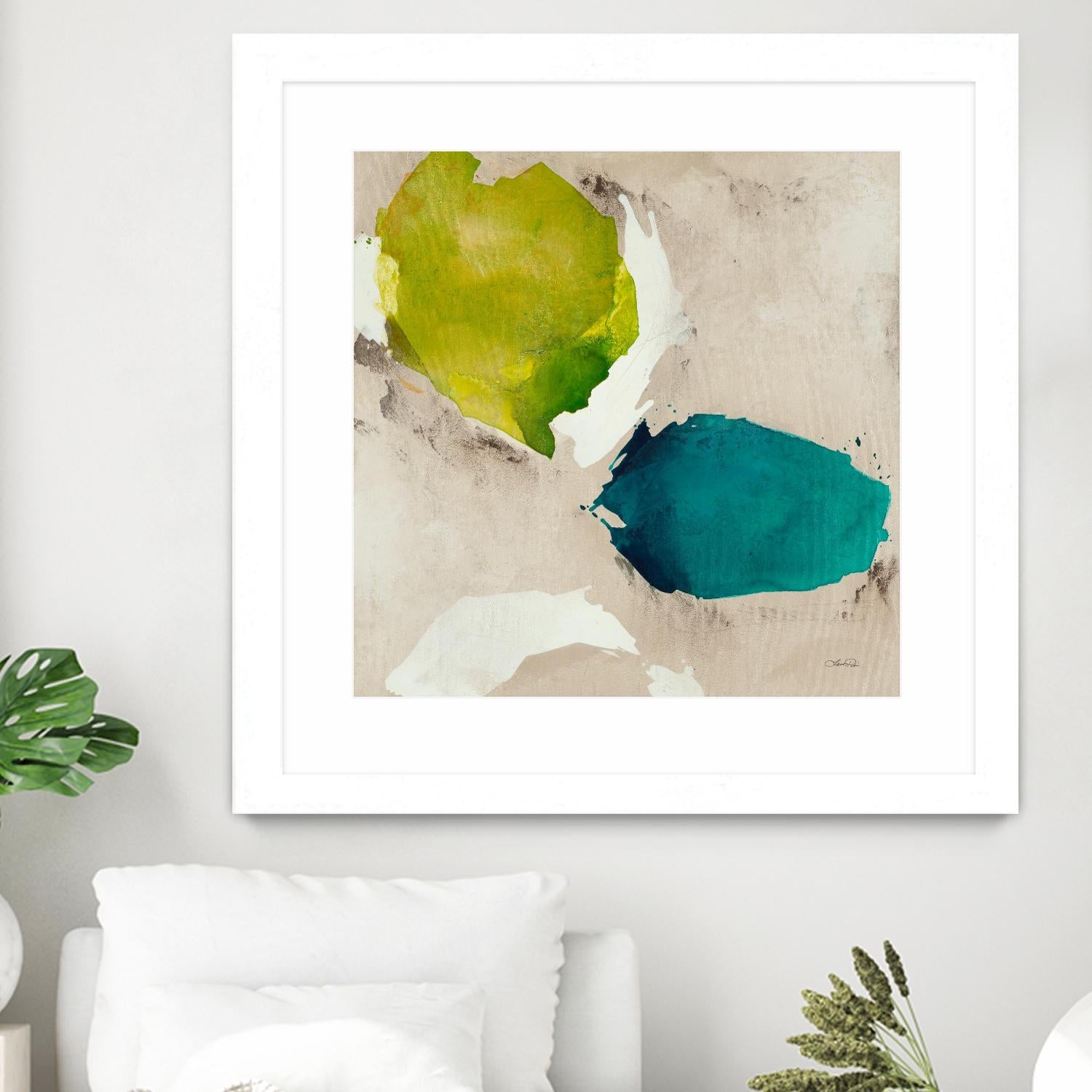 Connected I by Leah Rei on GIANT ART - greens abstract green