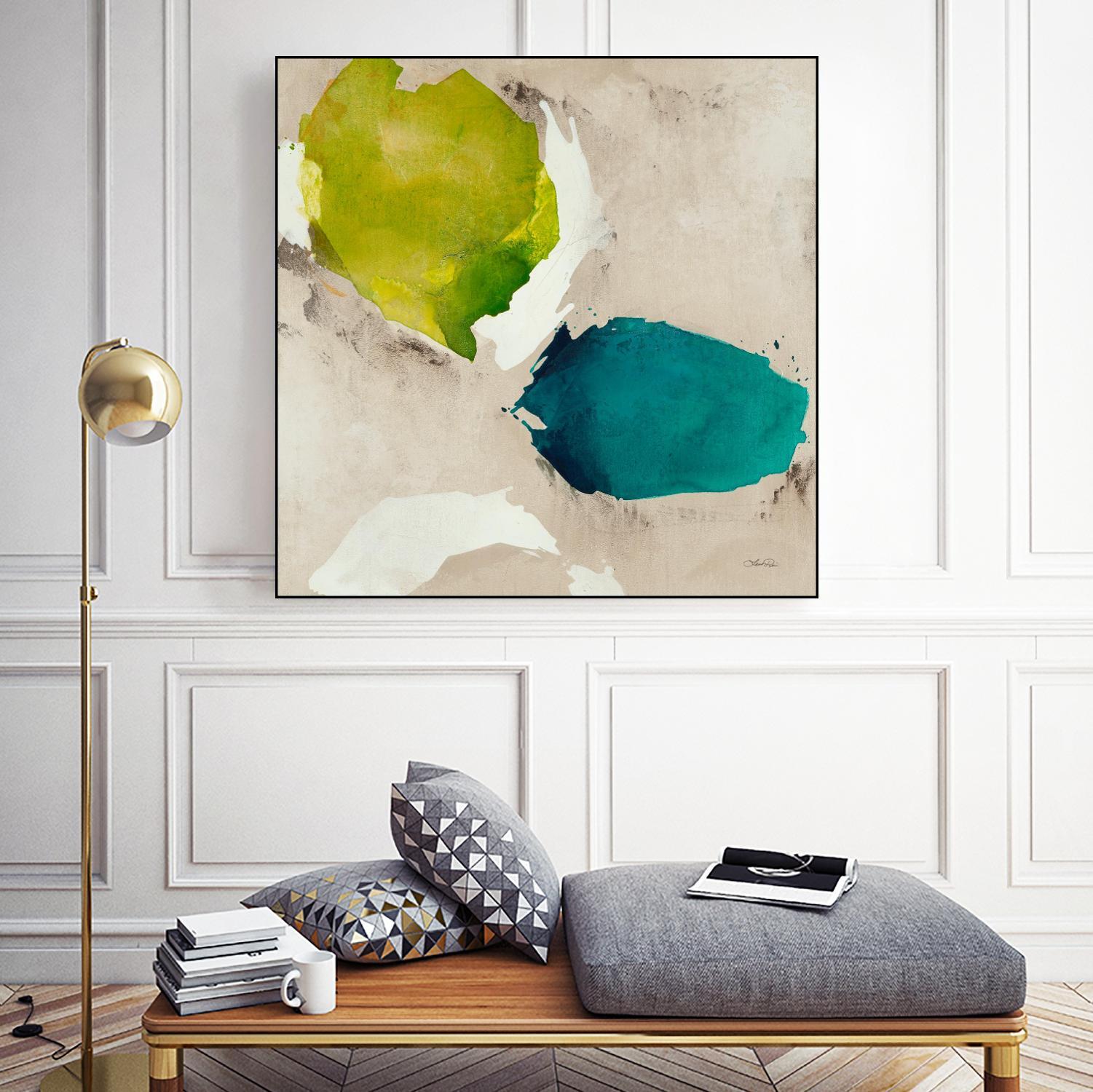 Connected I by Leah Rei on GIANT ART - greens abstract green