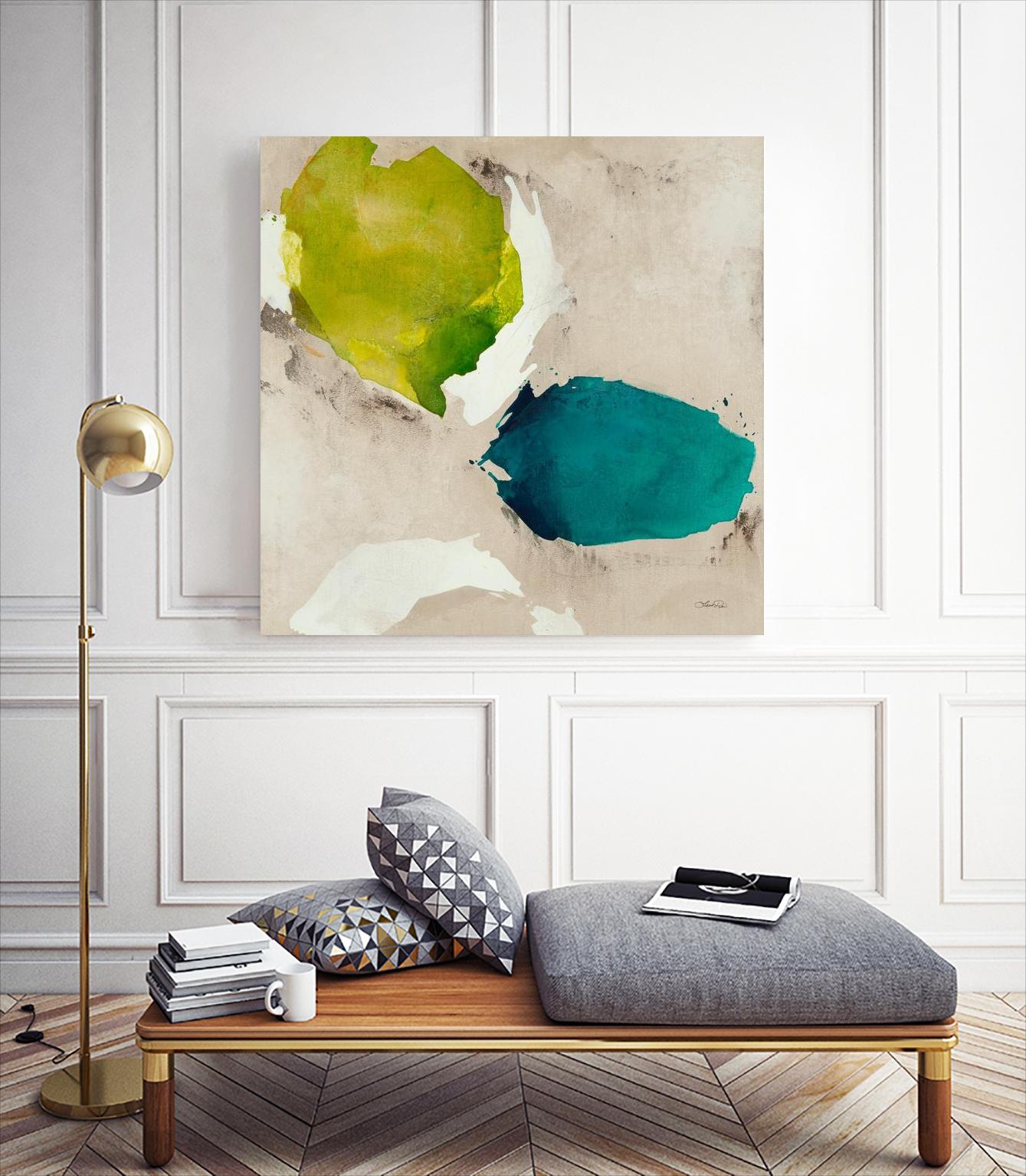 Connected I by Leah Rei on GIANT ART - greens abstract green