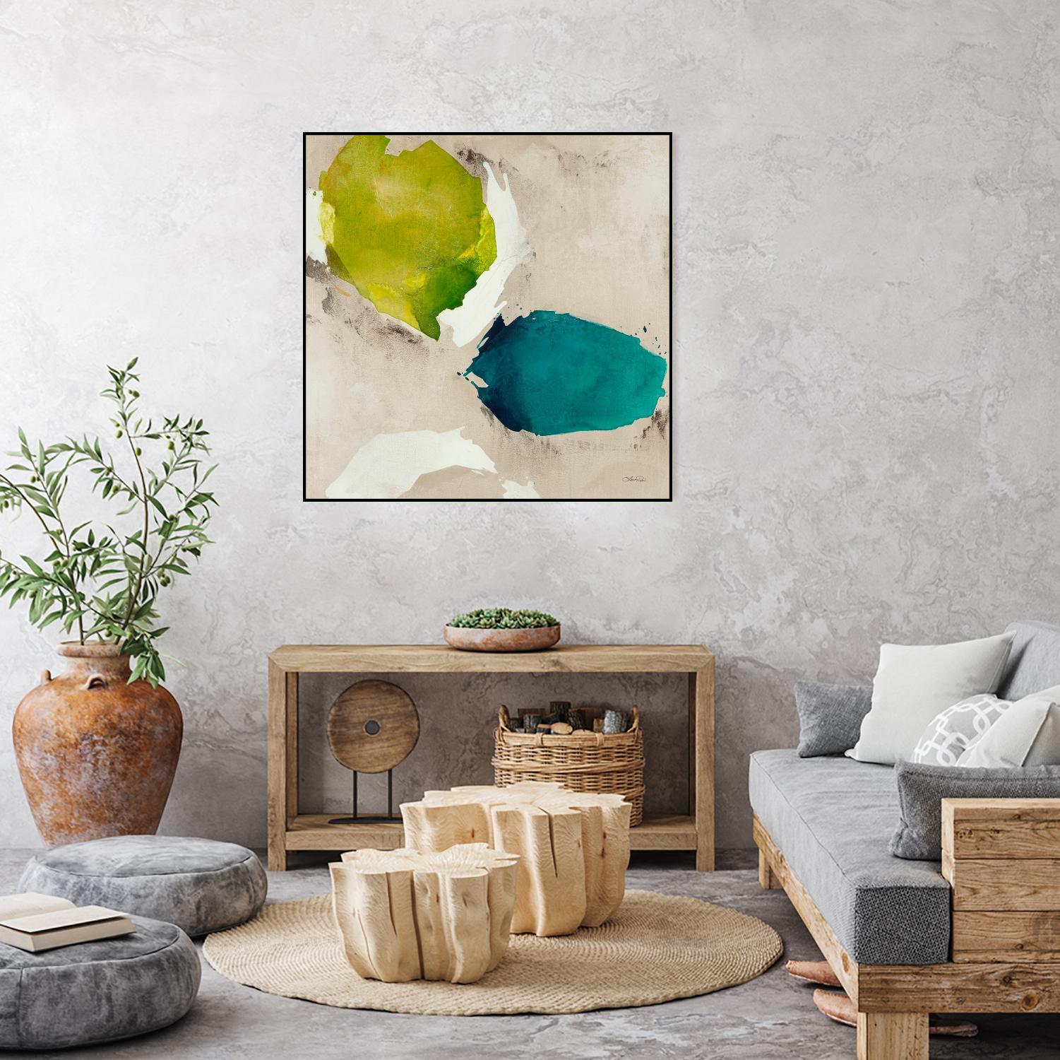 Connected I by Leah Rei on GIANT ART - greens abstract green