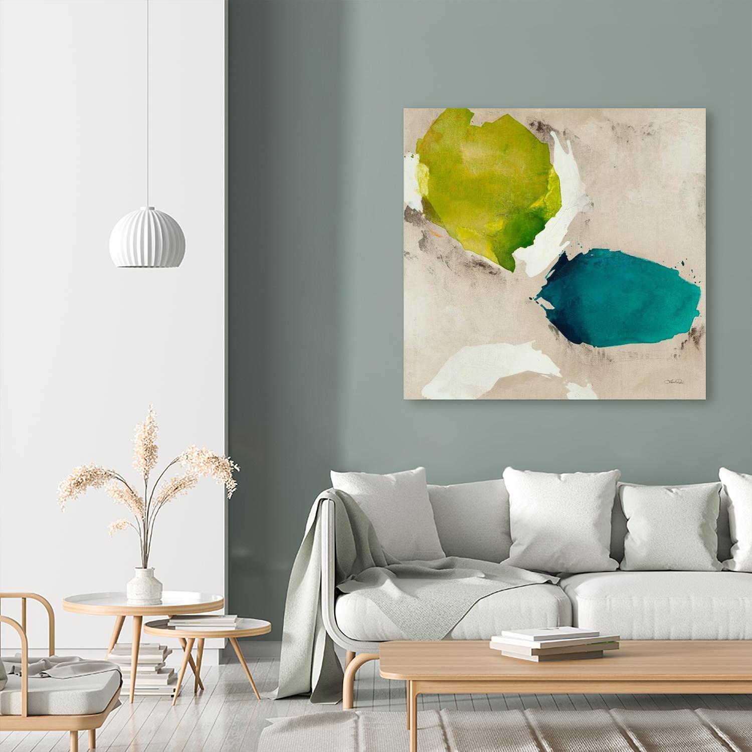 Connected I by Leah Rei on GIANT ART - greens abstract green