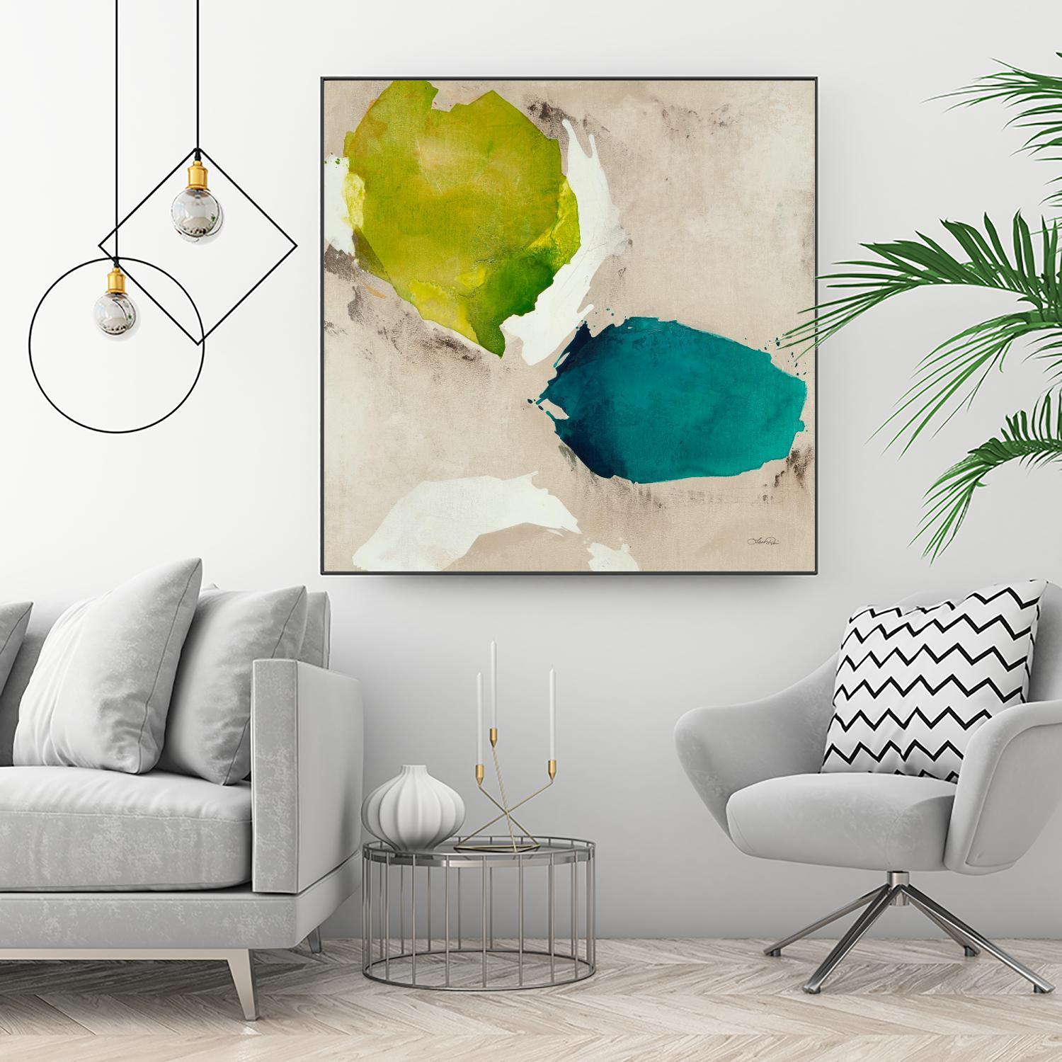 Connected I by Leah Rei on GIANT ART - greens abstract green