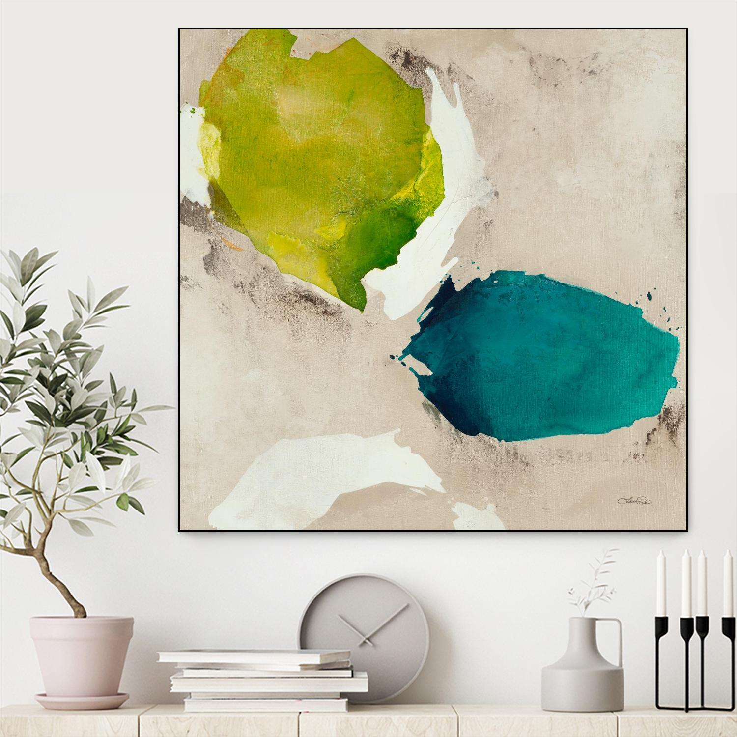 Connected I by Leah Rei on GIANT ART - greens abstract green