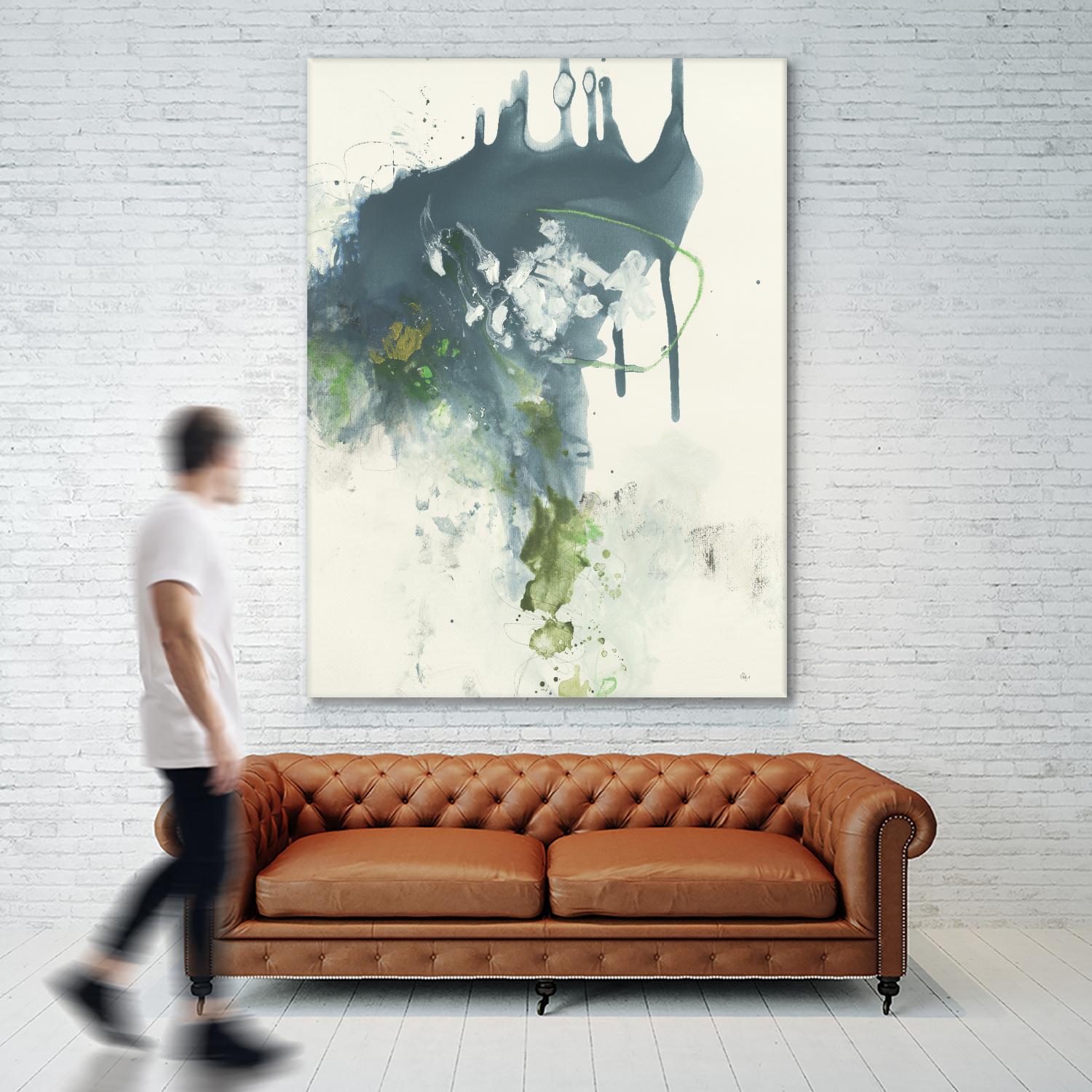 Consequence I by Lisa Ridgers on GIANT ART - grays, greens abstract