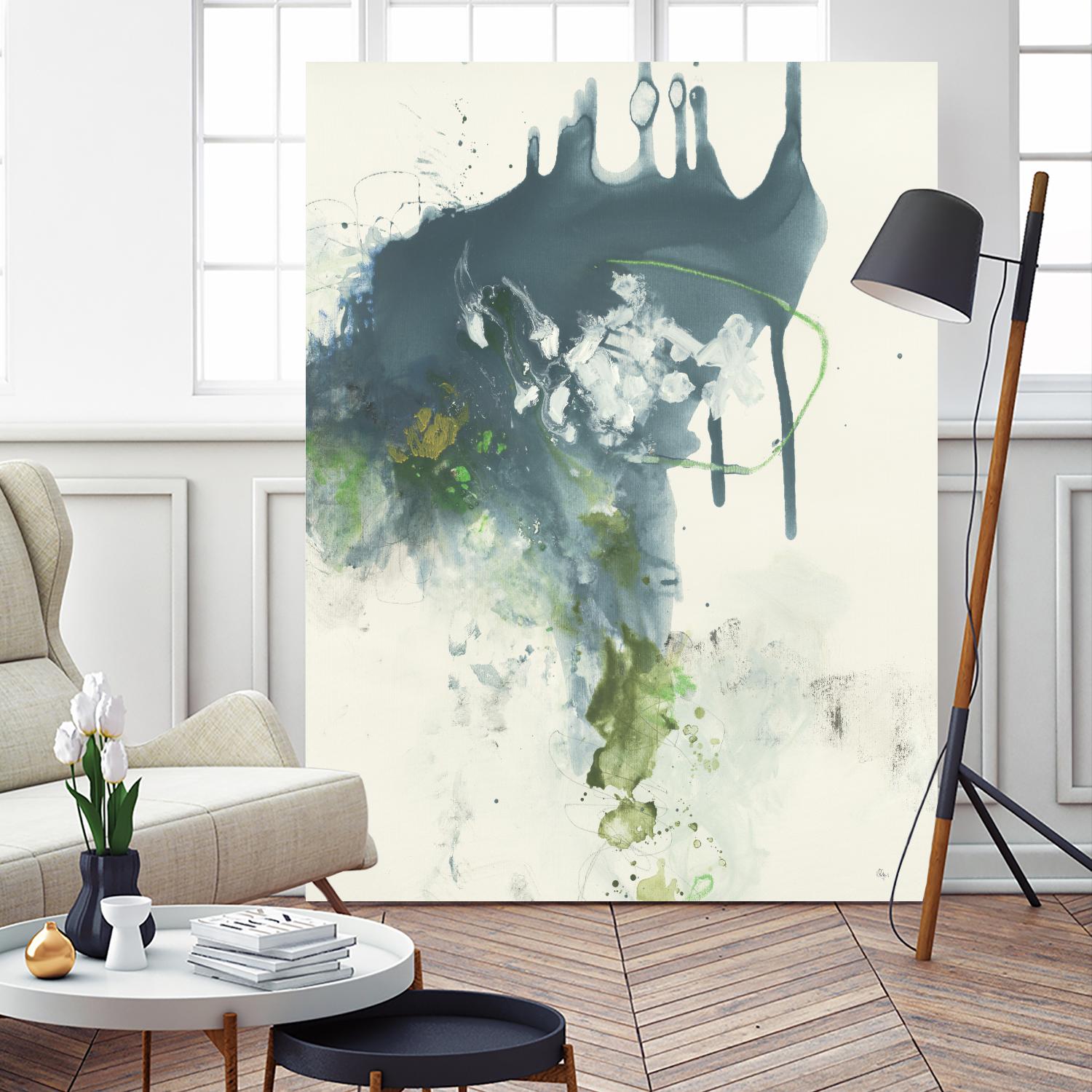 Consequence I by Lisa Ridgers on GIANT ART - grays, greens abstract