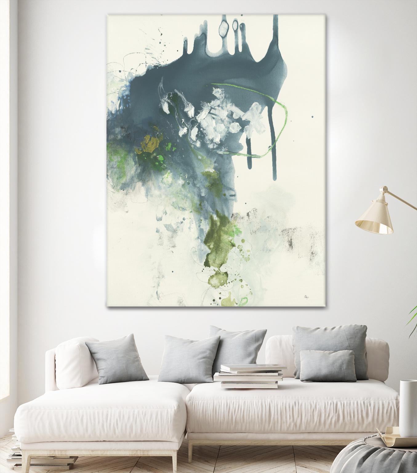 Consequence I by Lisa Ridgers on GIANT ART - grays, greens abstract