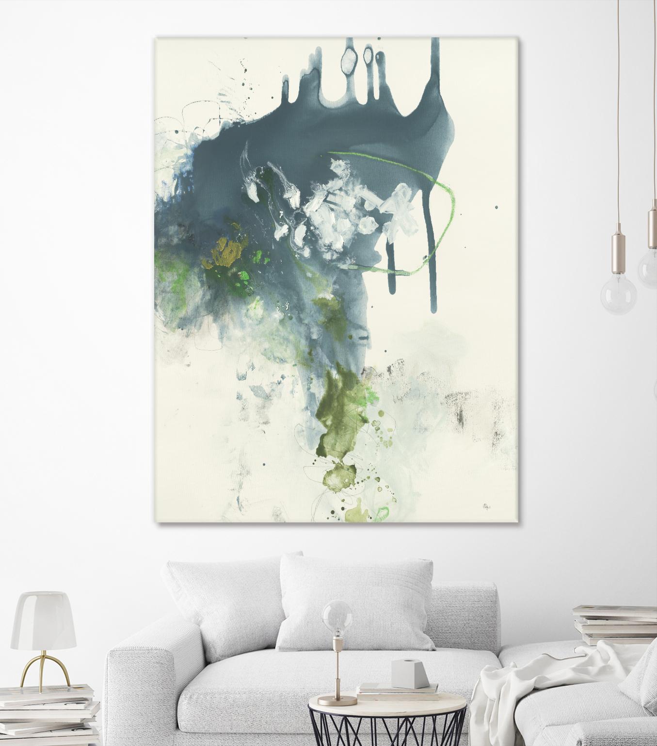 Consequence I by Lisa Ridgers on GIANT ART - grays, greens abstract